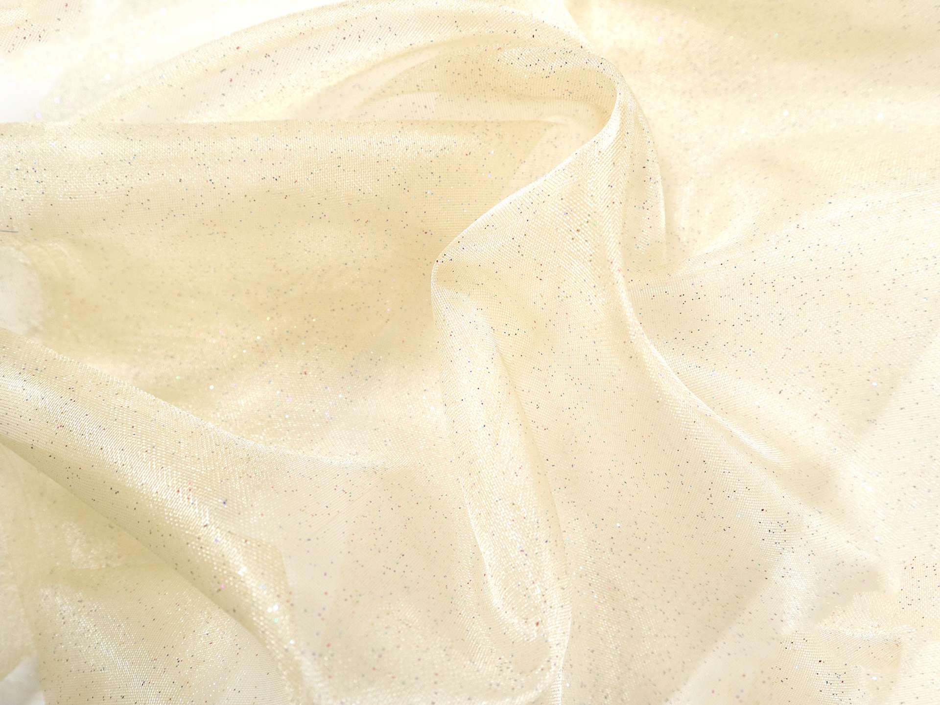Glitter Mesh in Cream Yellow
