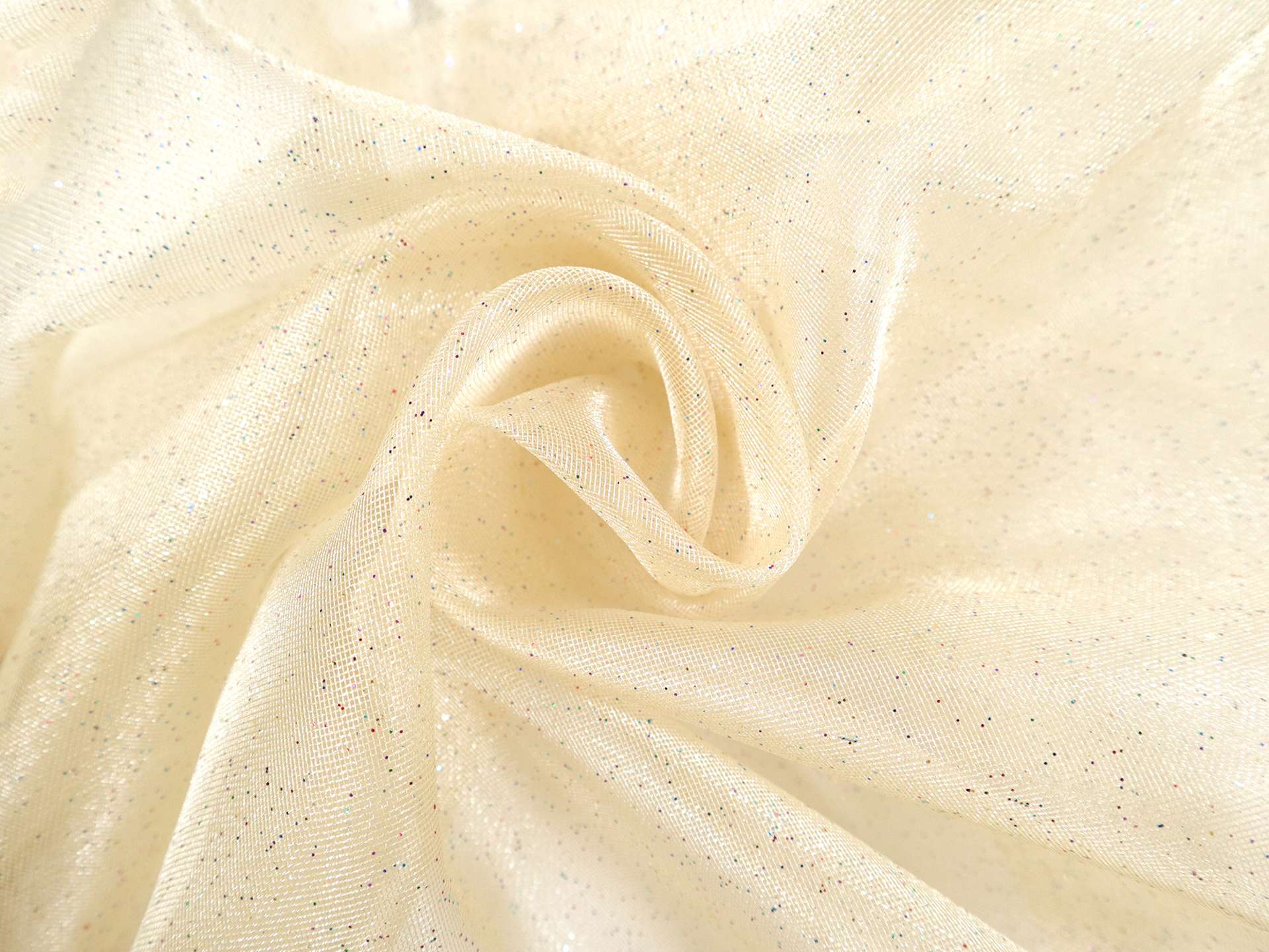 Glitter Mesh in Cream Yellow