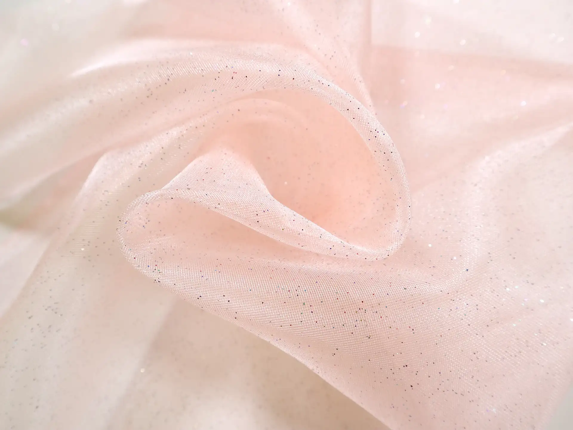 Glitter Mesh in Pale Pink