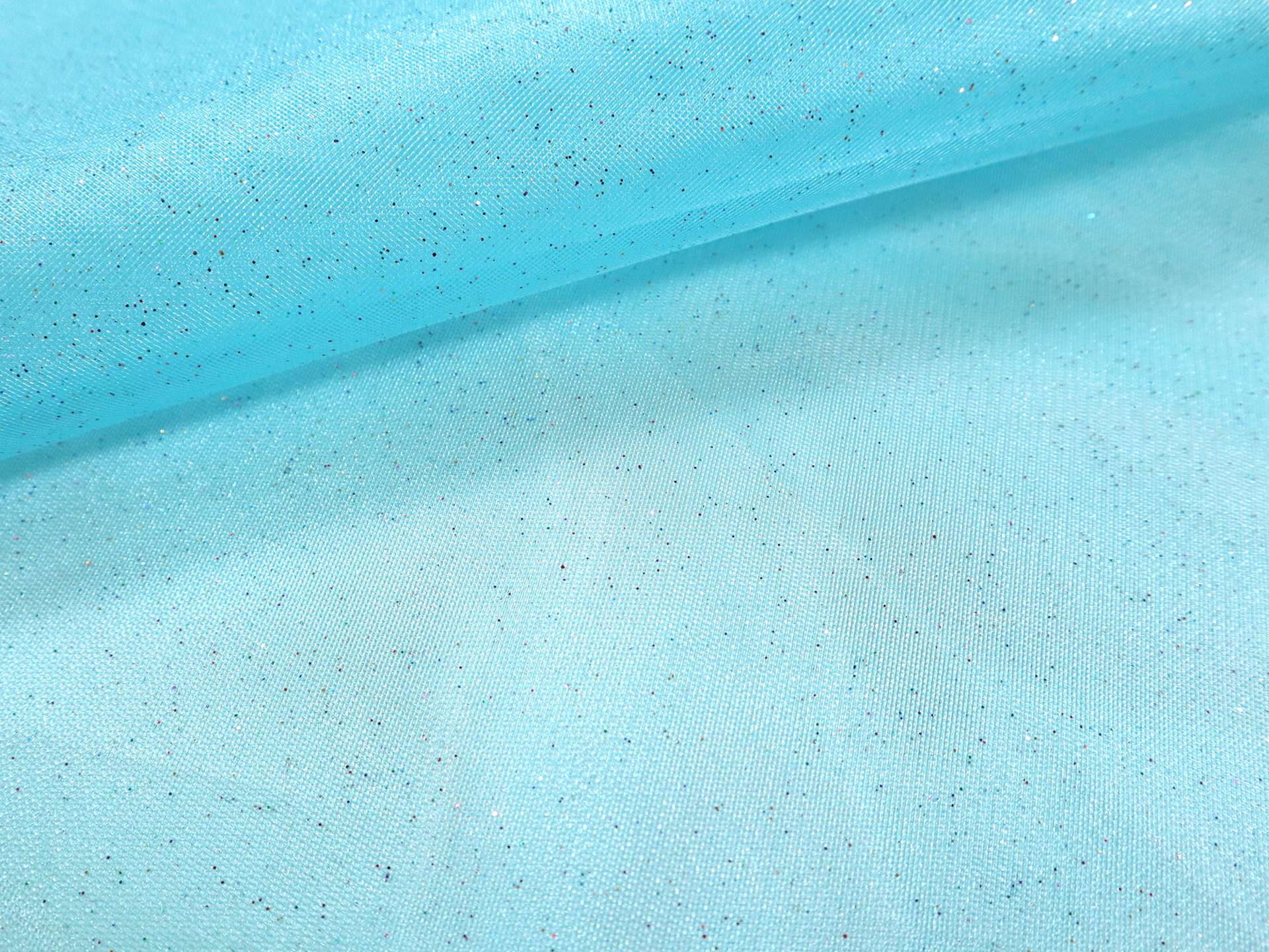 Glitter Mesh in Cyan