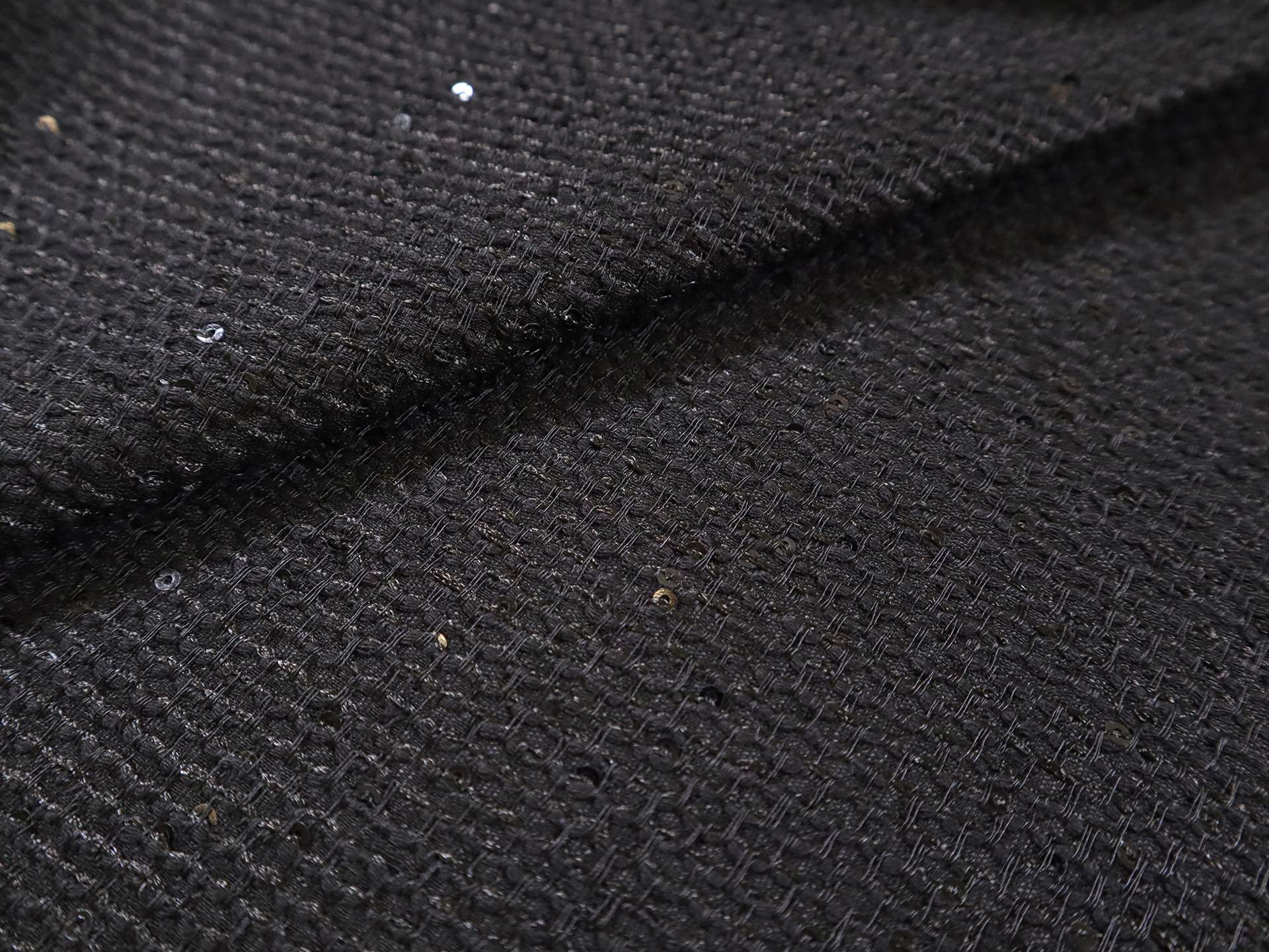 Swiss Sequined Tweed in Black