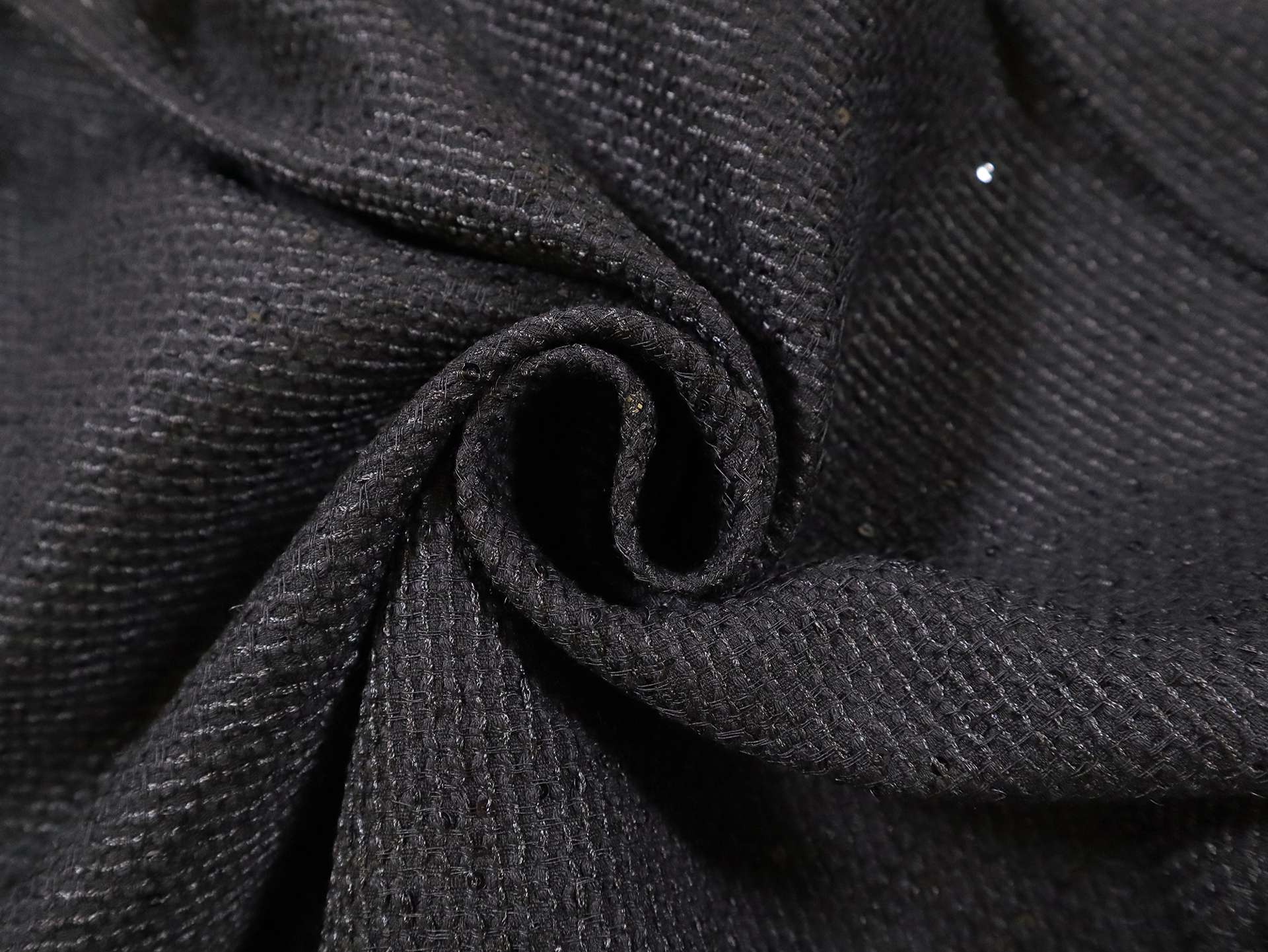 Swiss Sequined Tweed in Black
