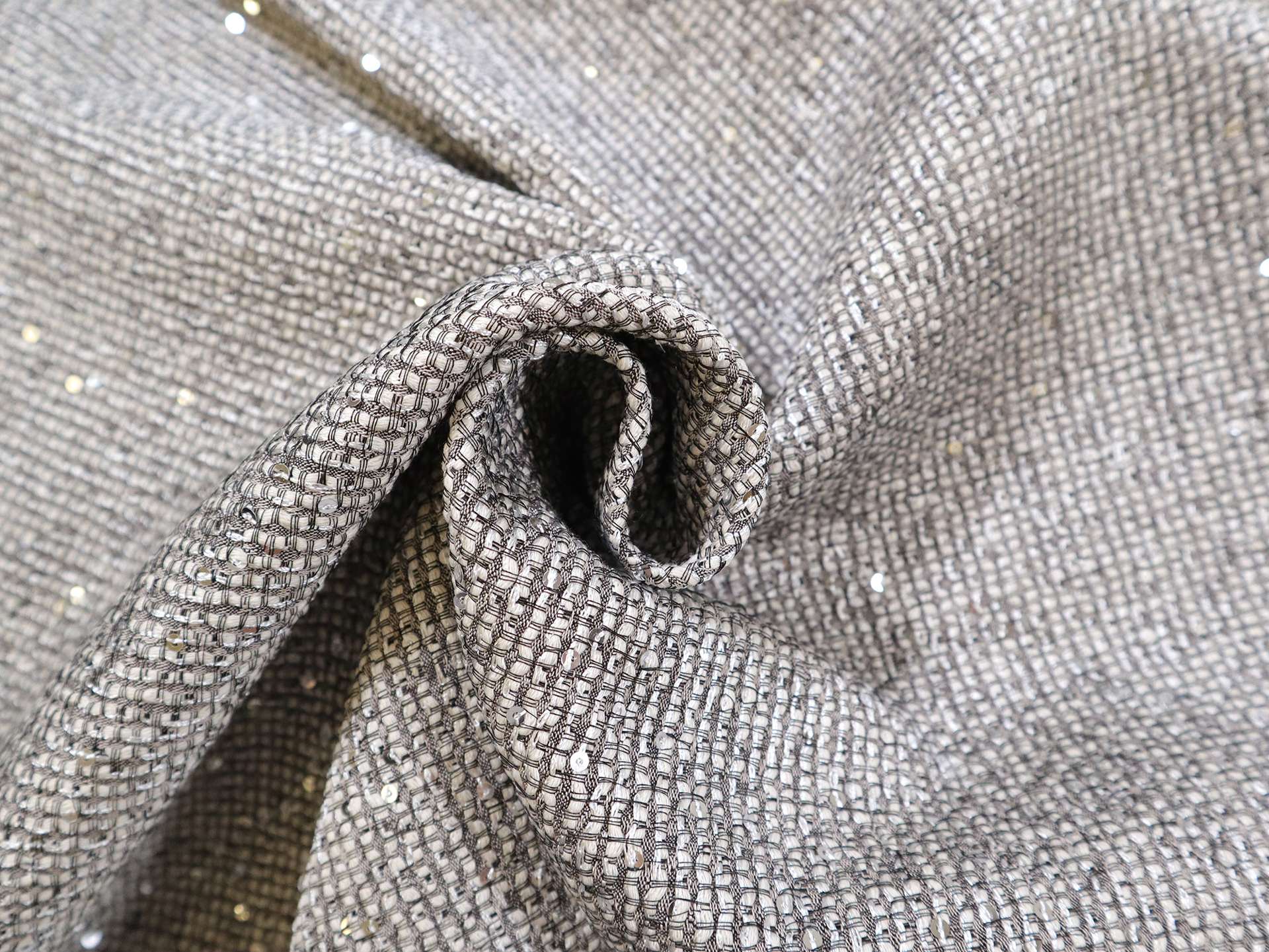 Swiss Sequined Tweed in Grey