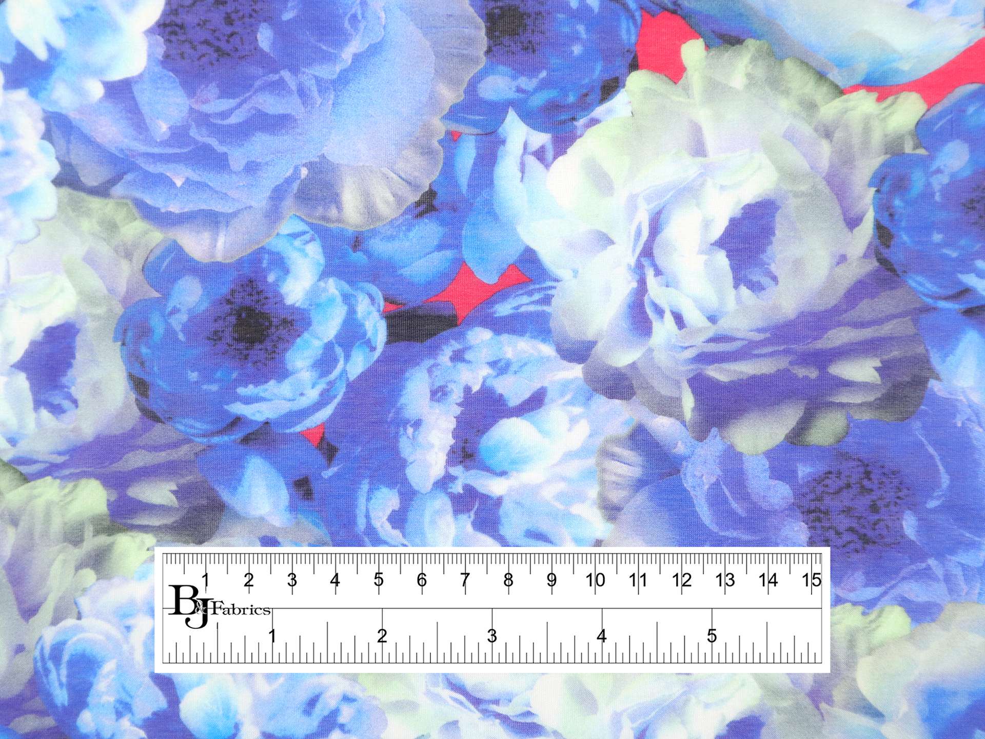 Cotton & Silk Voile with Floral Print in Blues