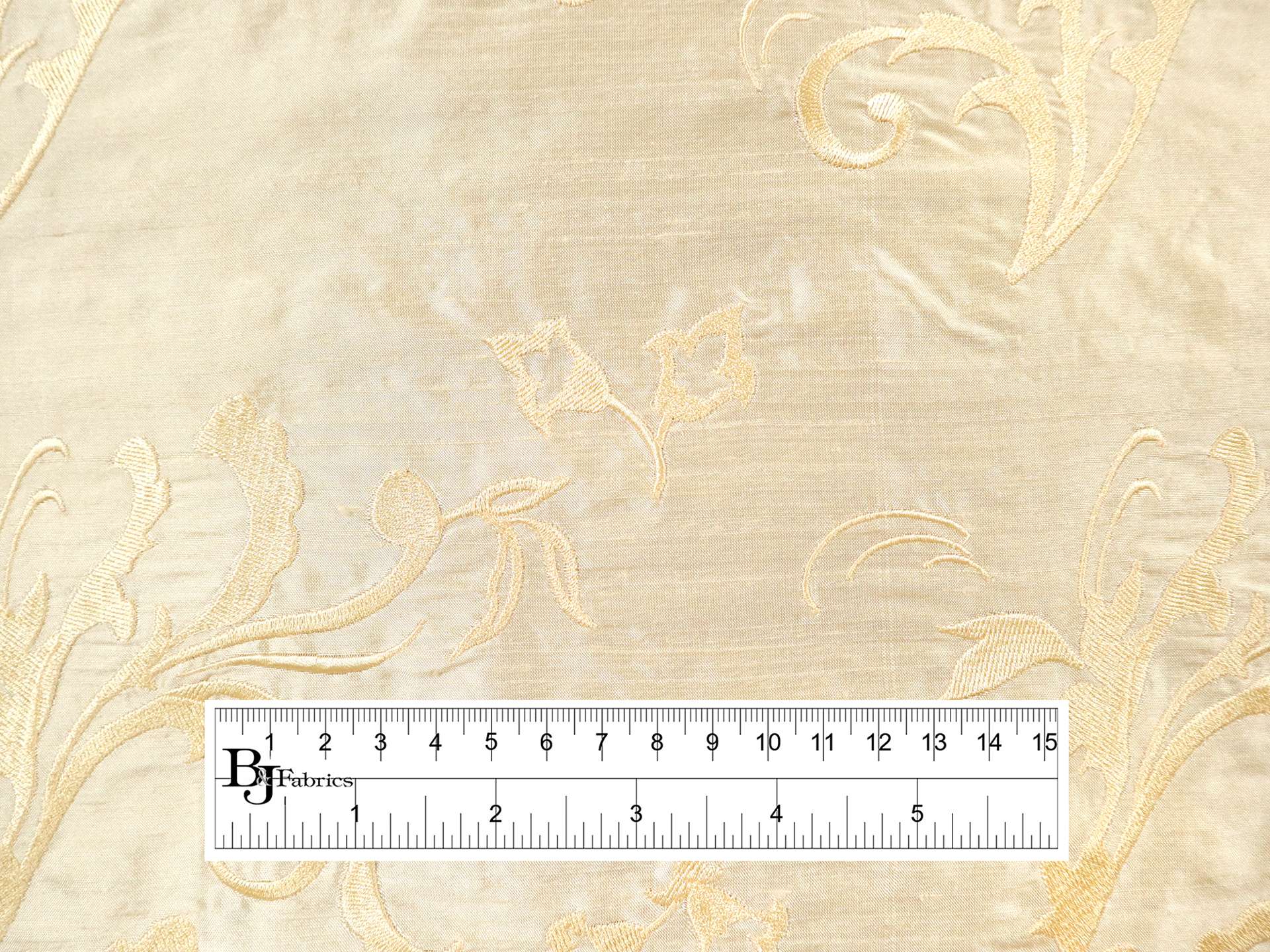 Silk Shantung with Embroidered Filigrees