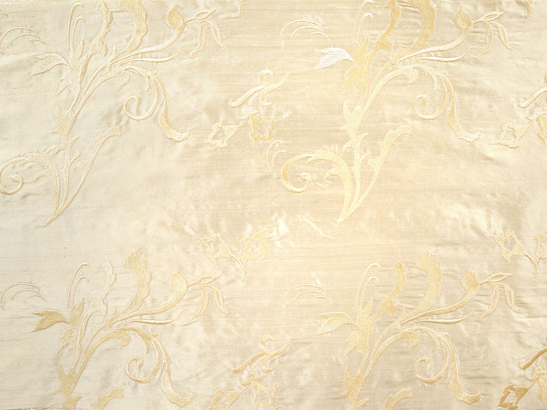 Silk Shantung with Embroidered Filigrees