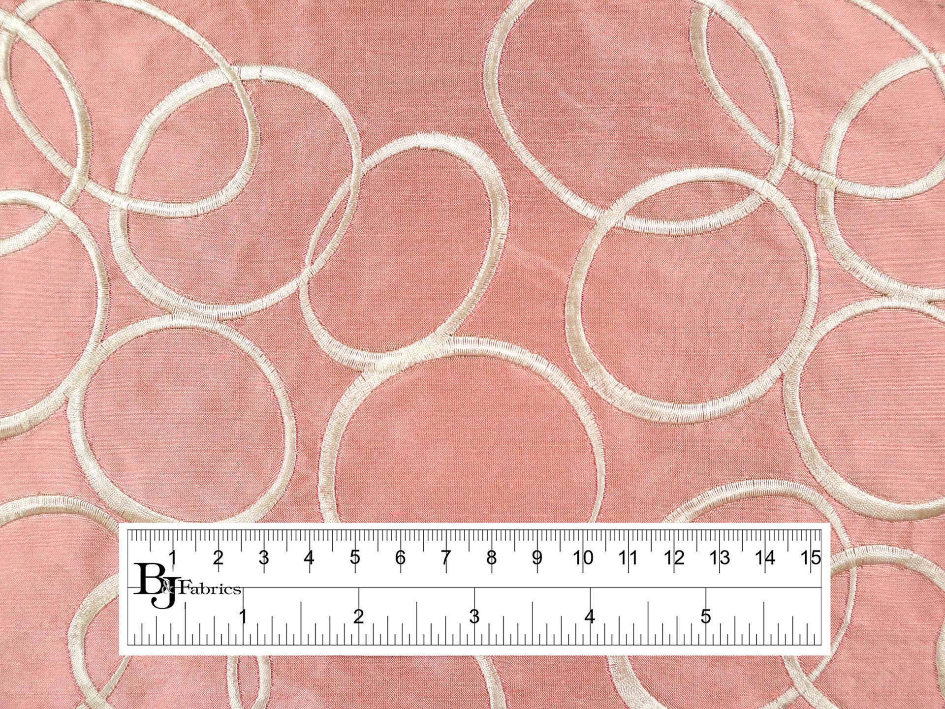 Silk Shantung with Embroidered Ovals in Mauve