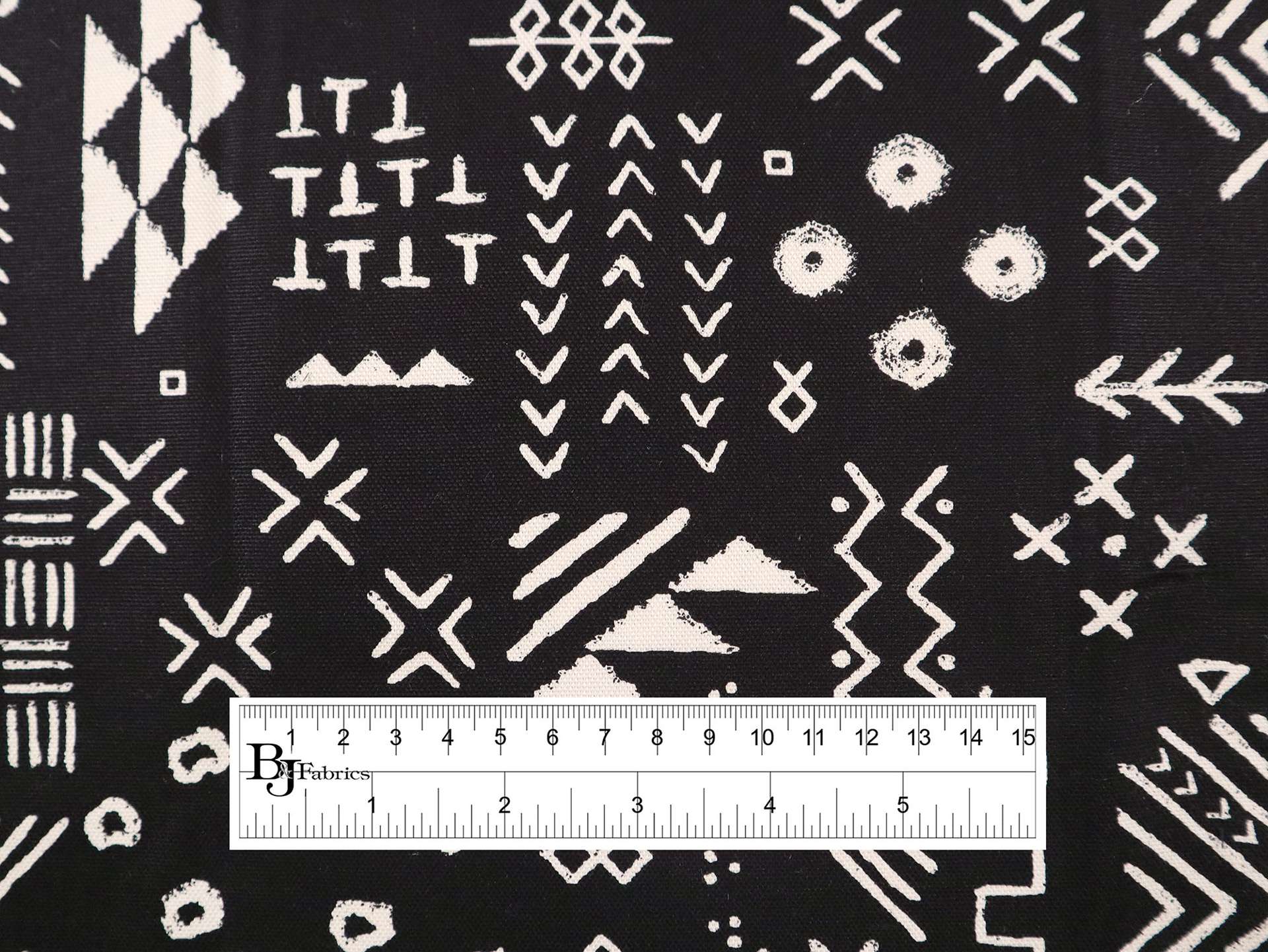 Cotton Canvas Print in Black & Ivory