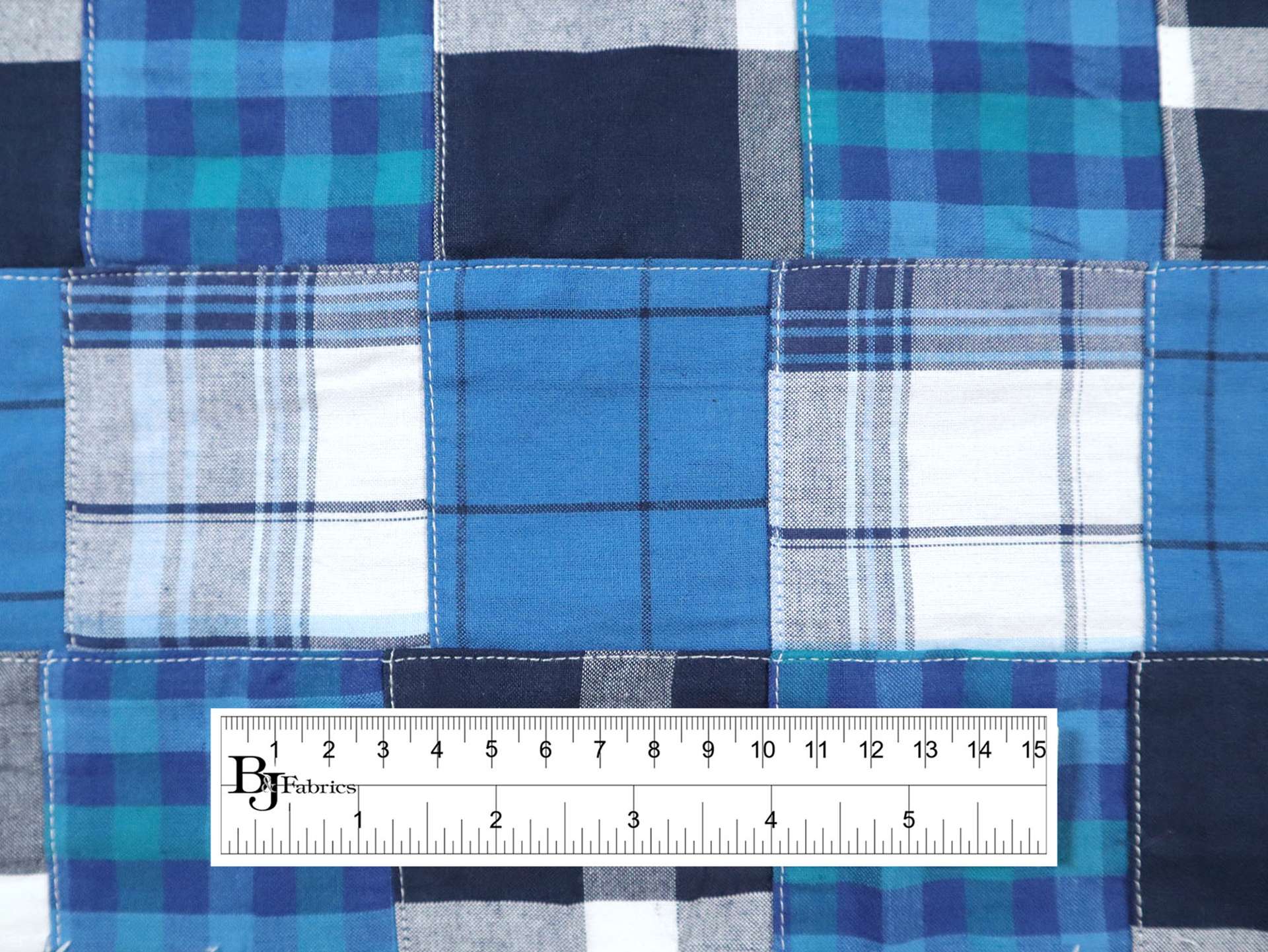 Cotton Patchwork Plaid in Ultramarine 