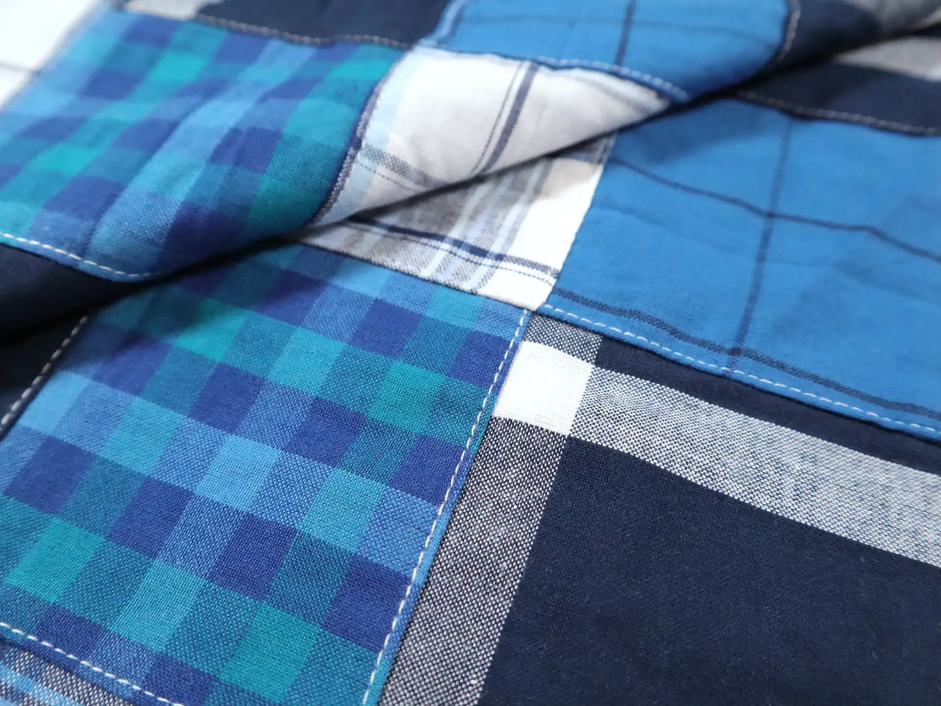 Cotton Patchwork Plaid in Ultramarine 