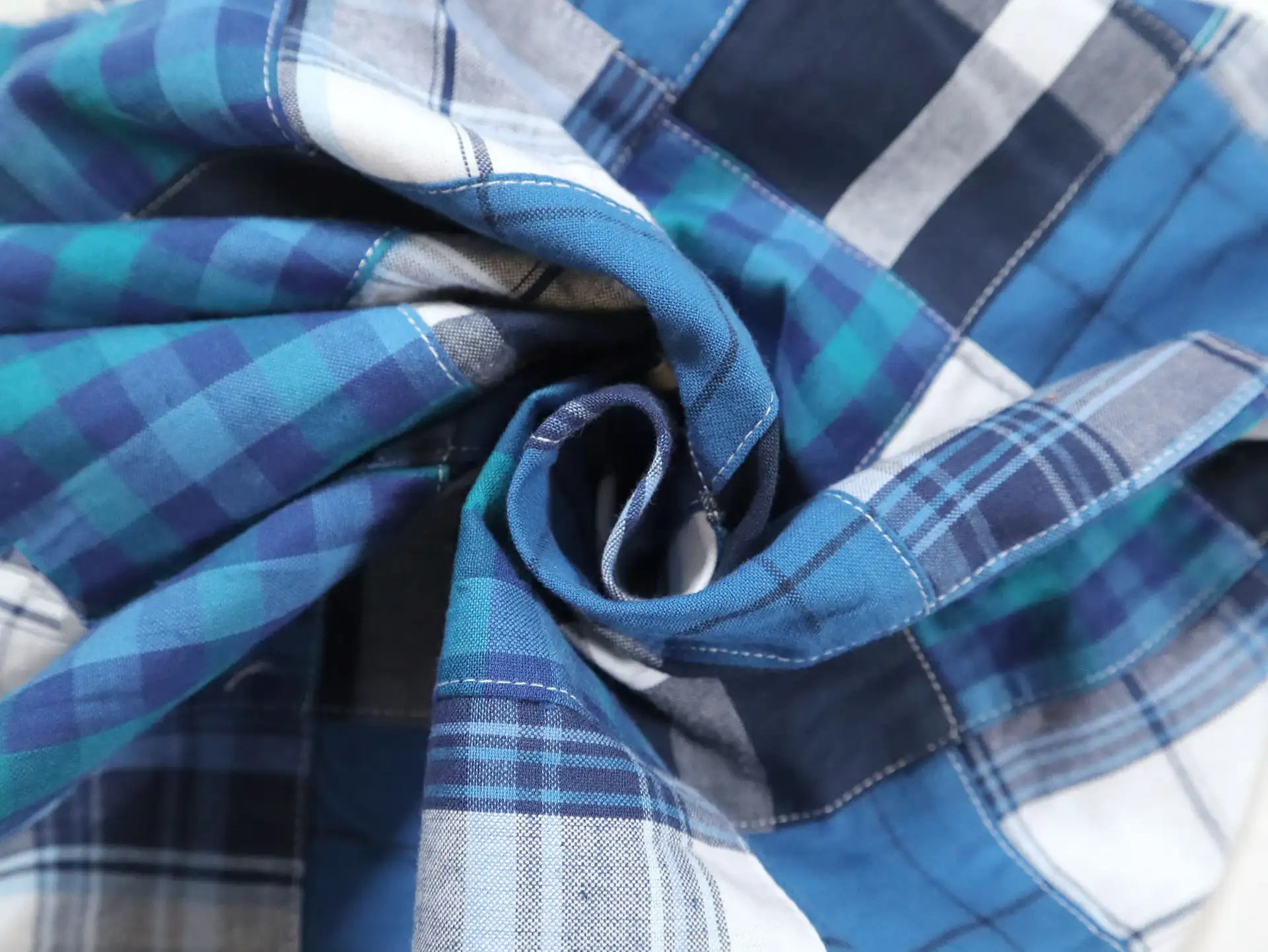 Cotton Patchwork Plaid in Ultramarine 