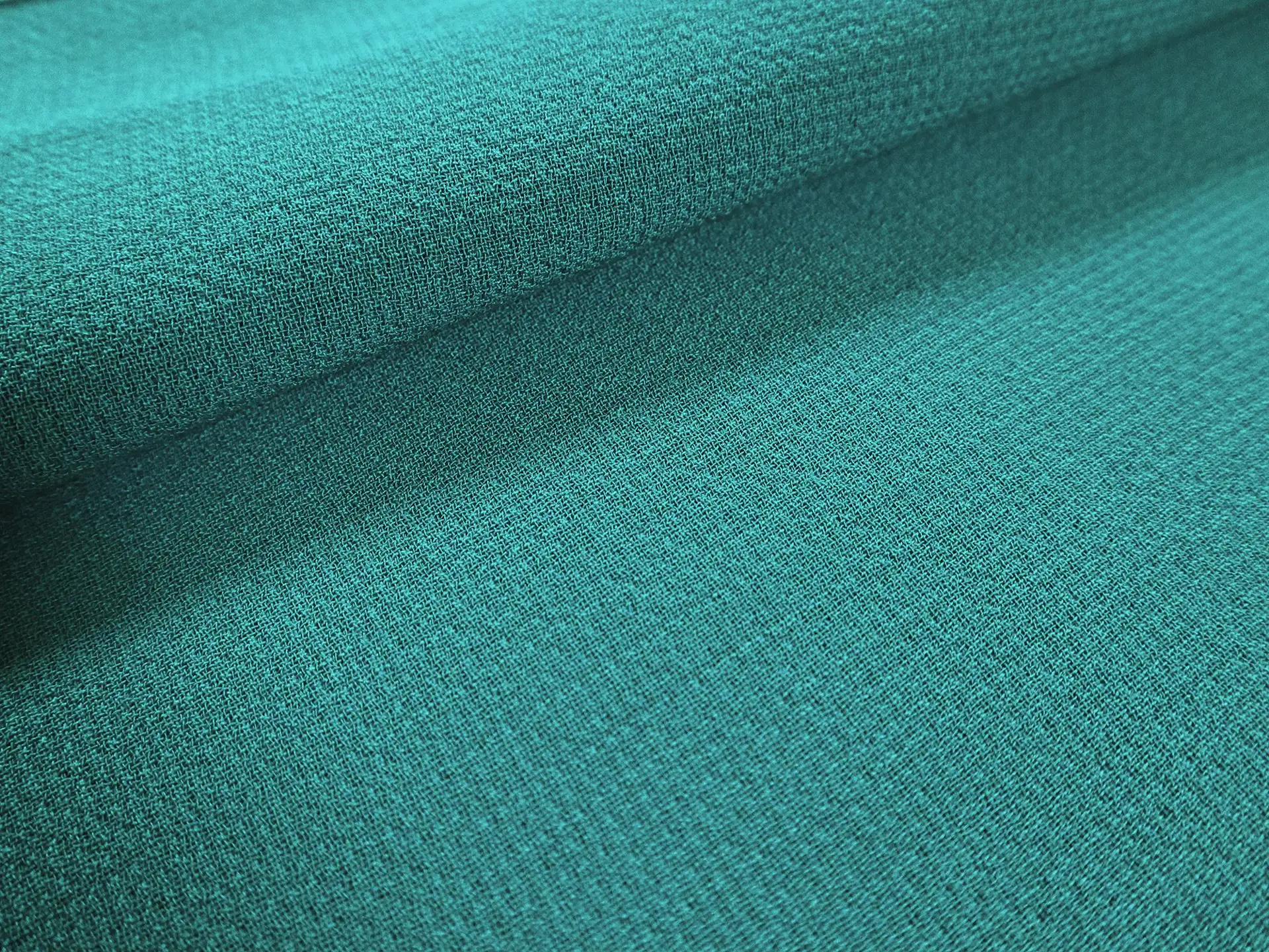 Wool Double Crepe in Green Teal