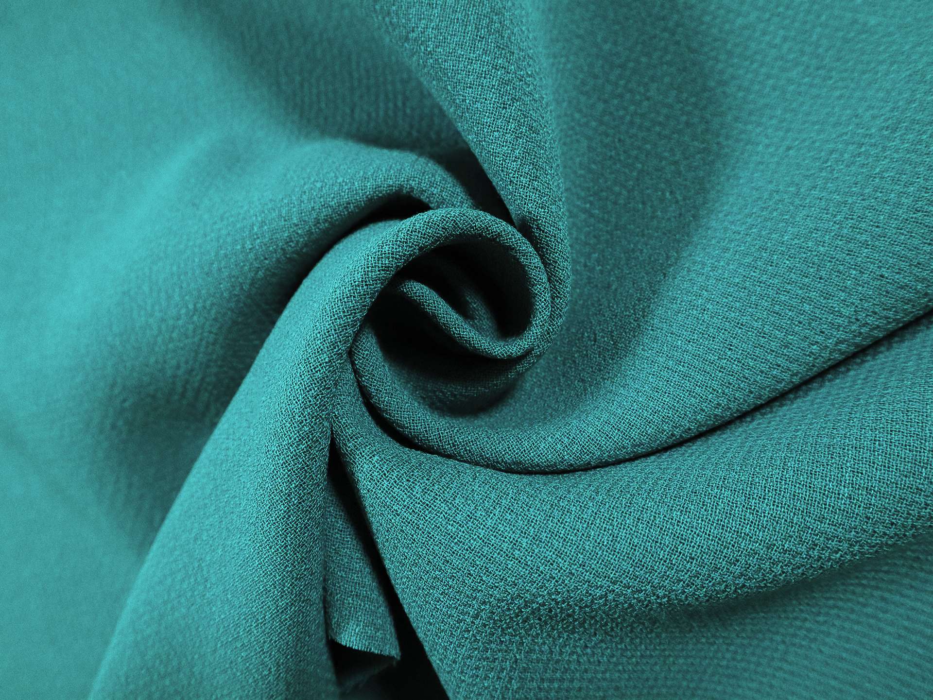 Wool Double Crepe in Green Teal