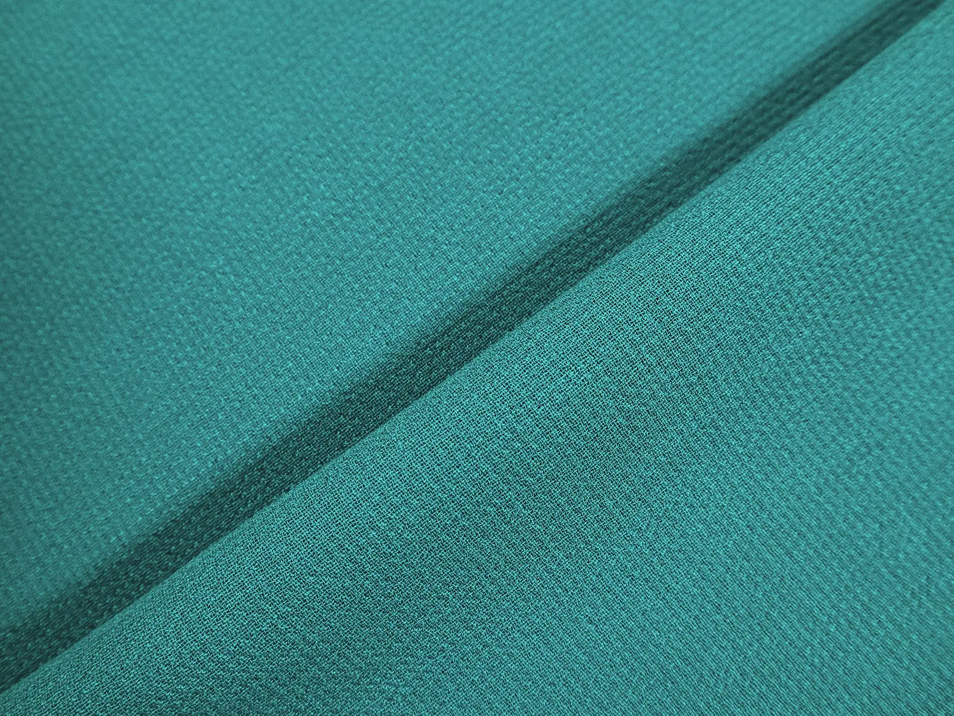 Wool Double Crepe in Green Teal