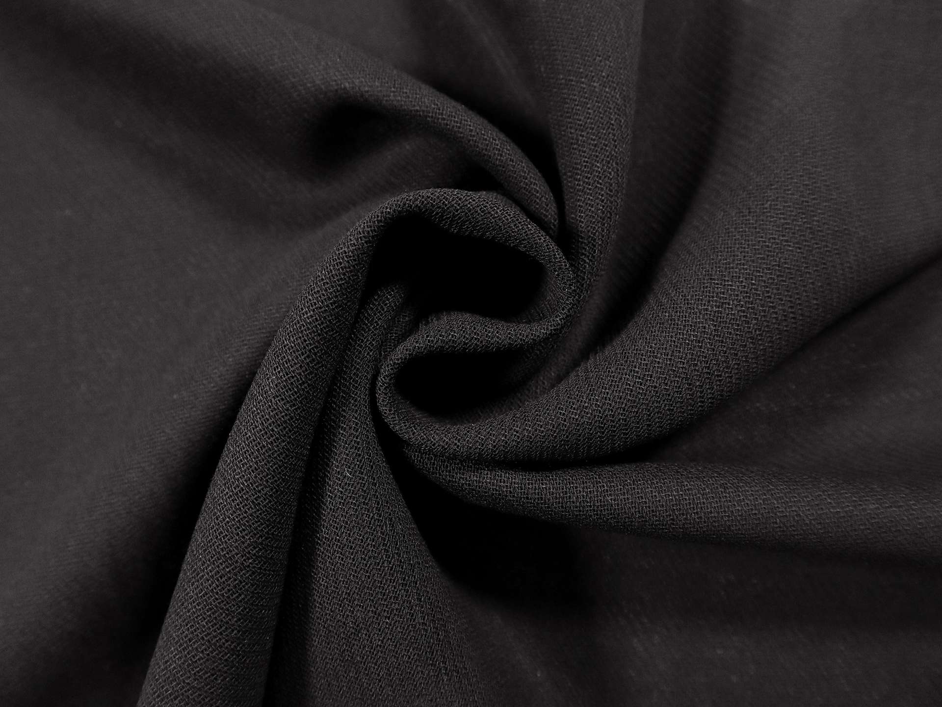 Wool Tricotine Gauze in Black