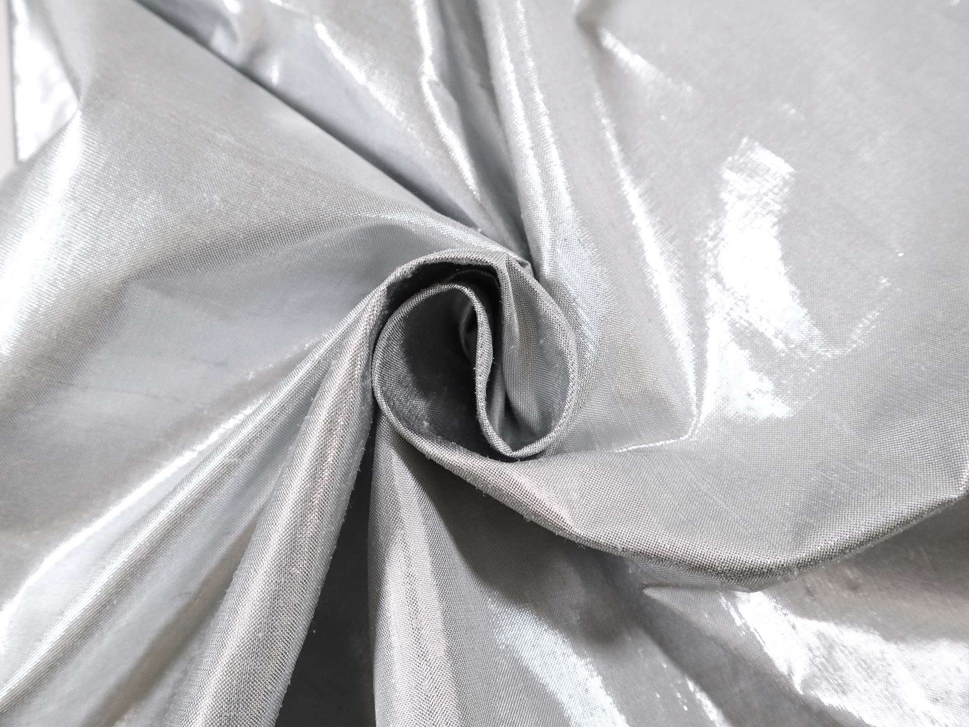 Metallic Silk Shantung in Silver