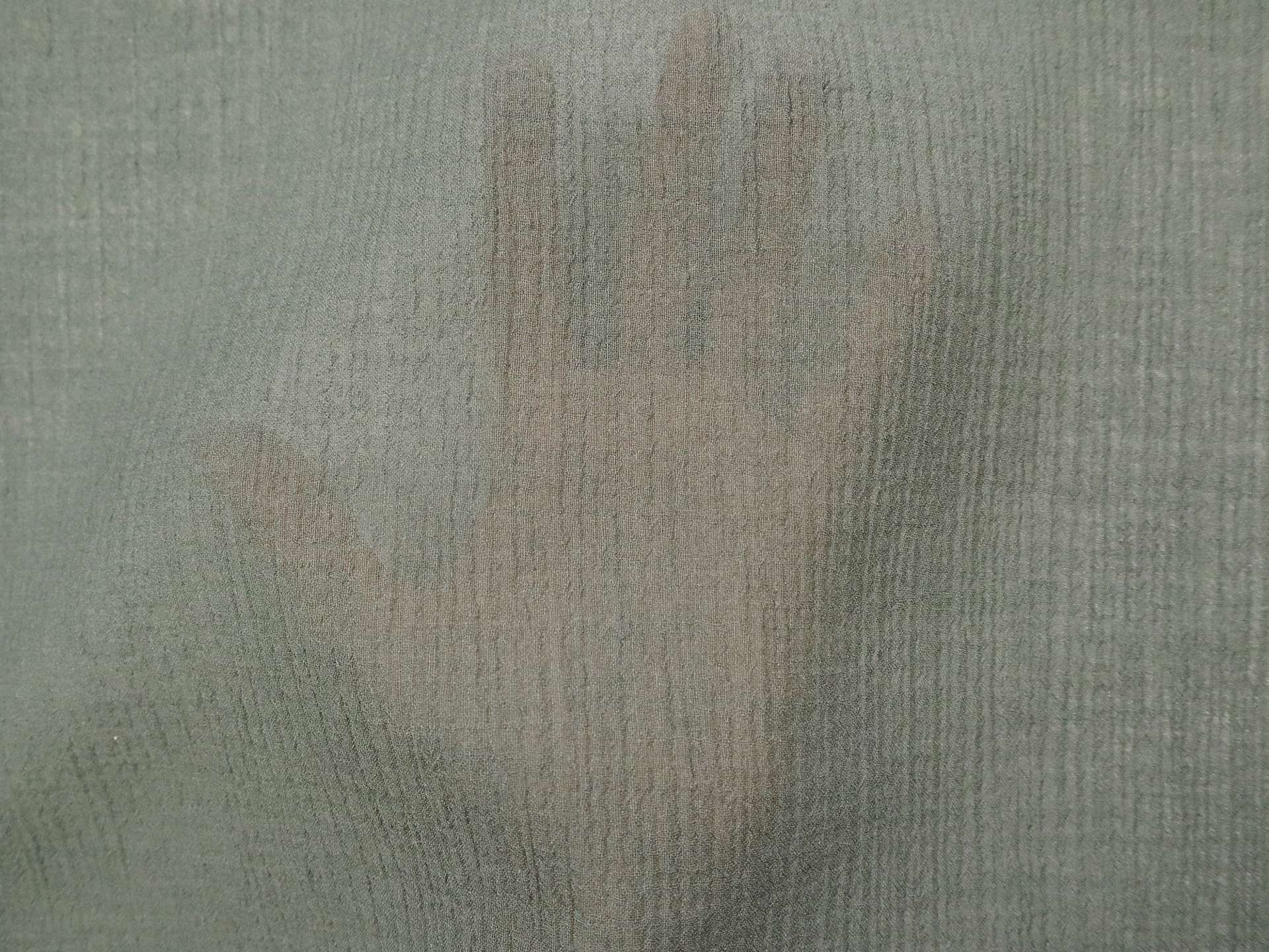 Crinkled Wool Gauze in Olive Green