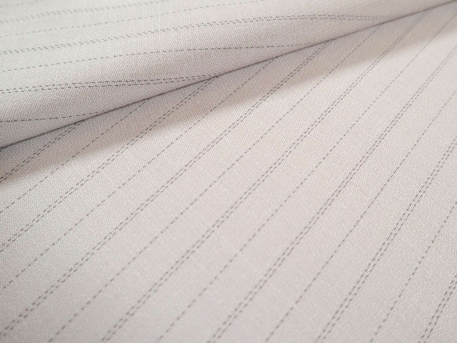 Striped Wool Tricotine in Bone