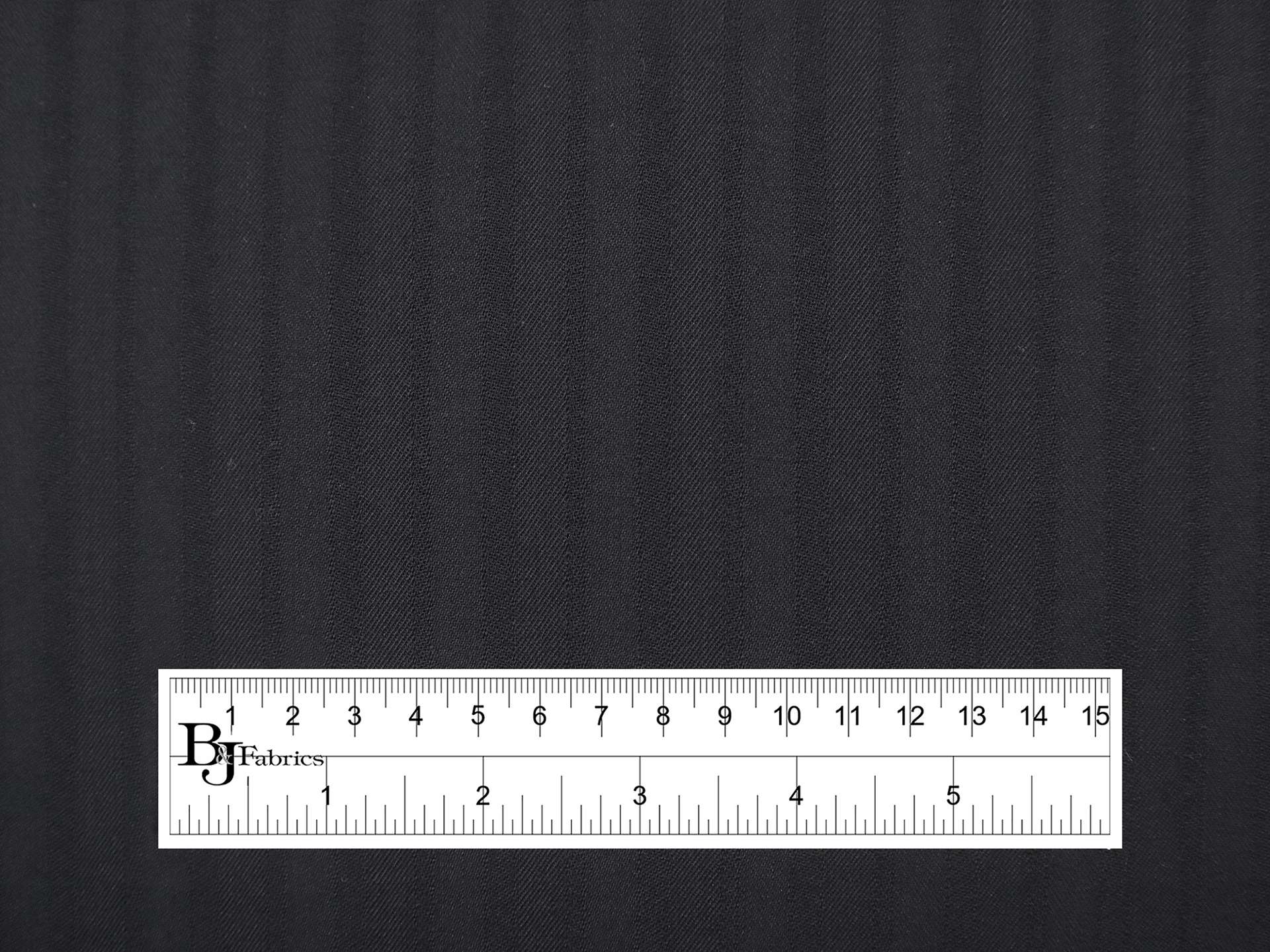 Wool Tricotine with Woven Stripe in Black