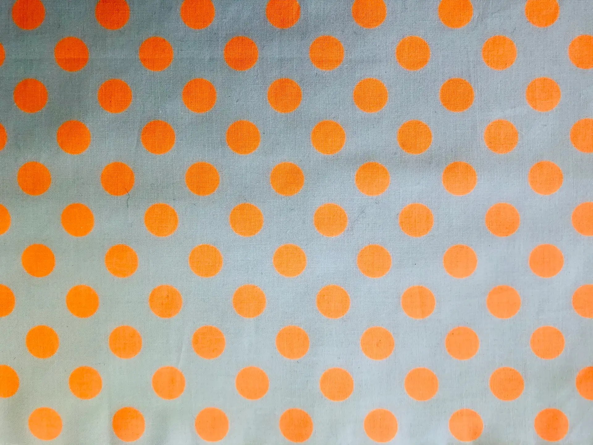 Cotton Broadcloth Print Neon Orange Dot