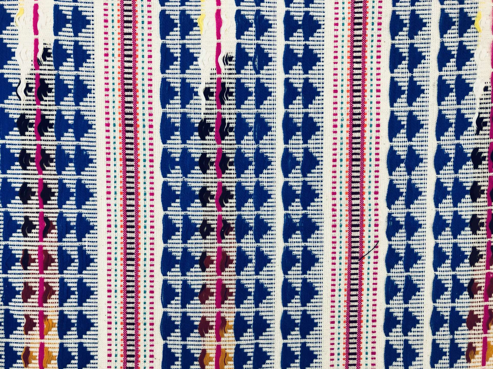 Cotton Native Stripe in Blue Pink 