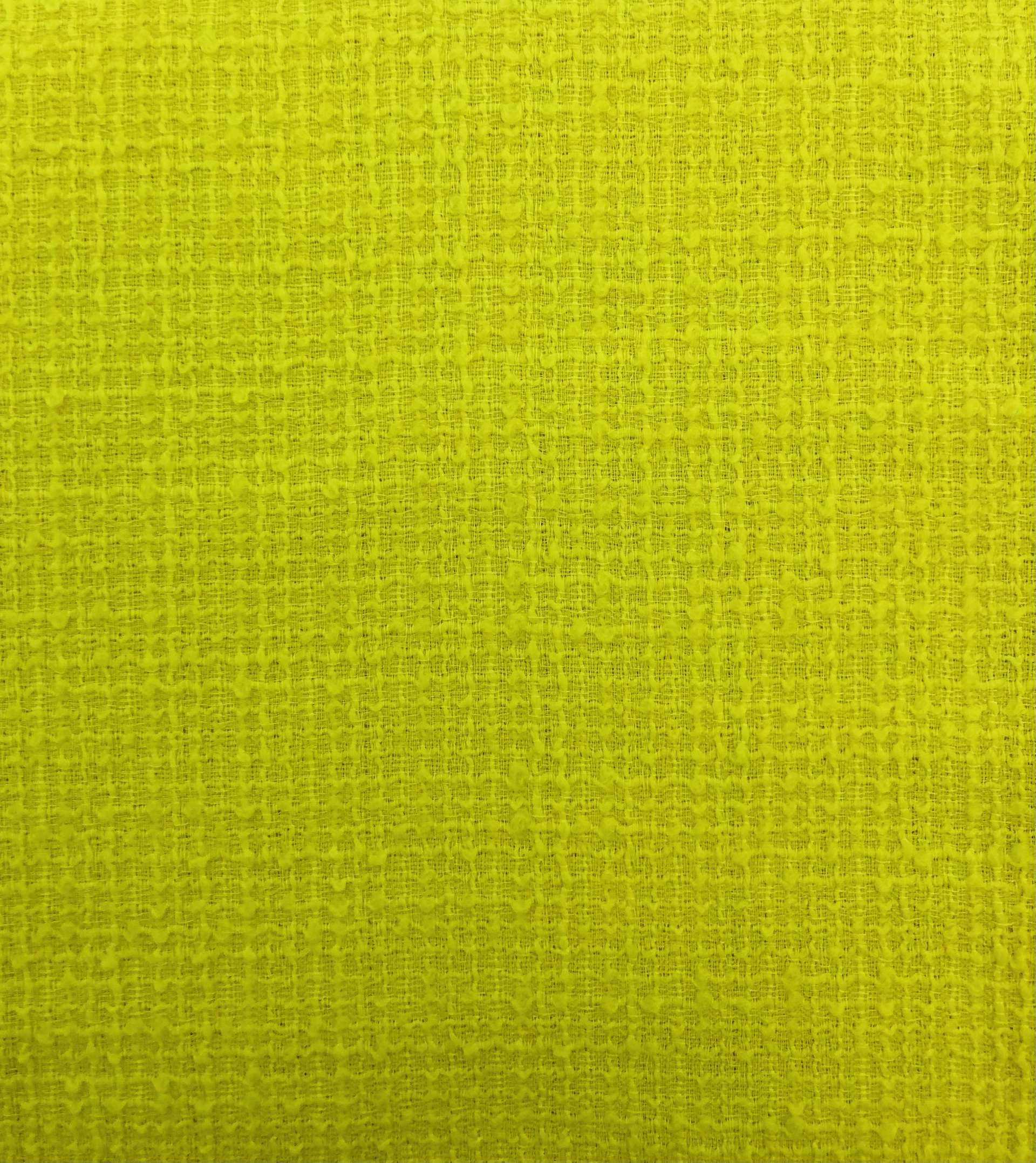 Italian Wool Tweed in Neon Yellow
