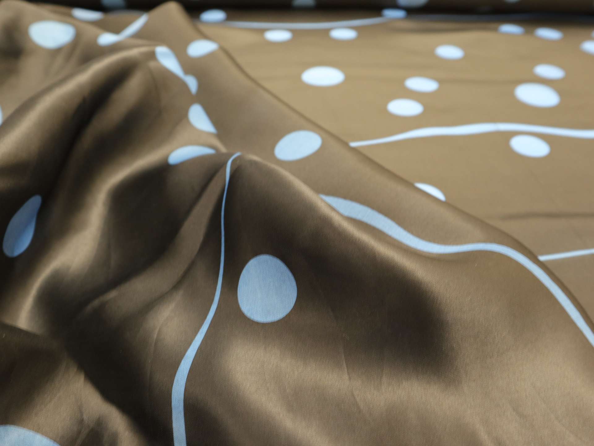 Vintage Silk Satin Organza Print