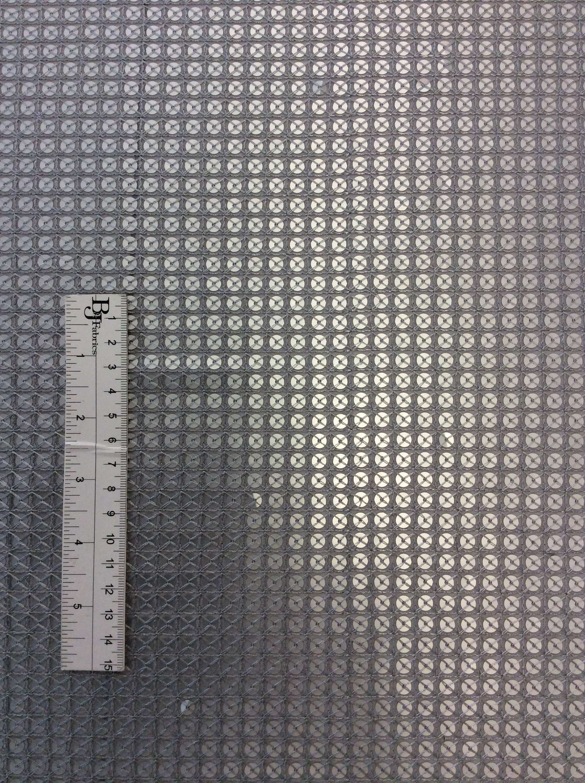 Matte Sequins on Polyester Chiffon in Silver