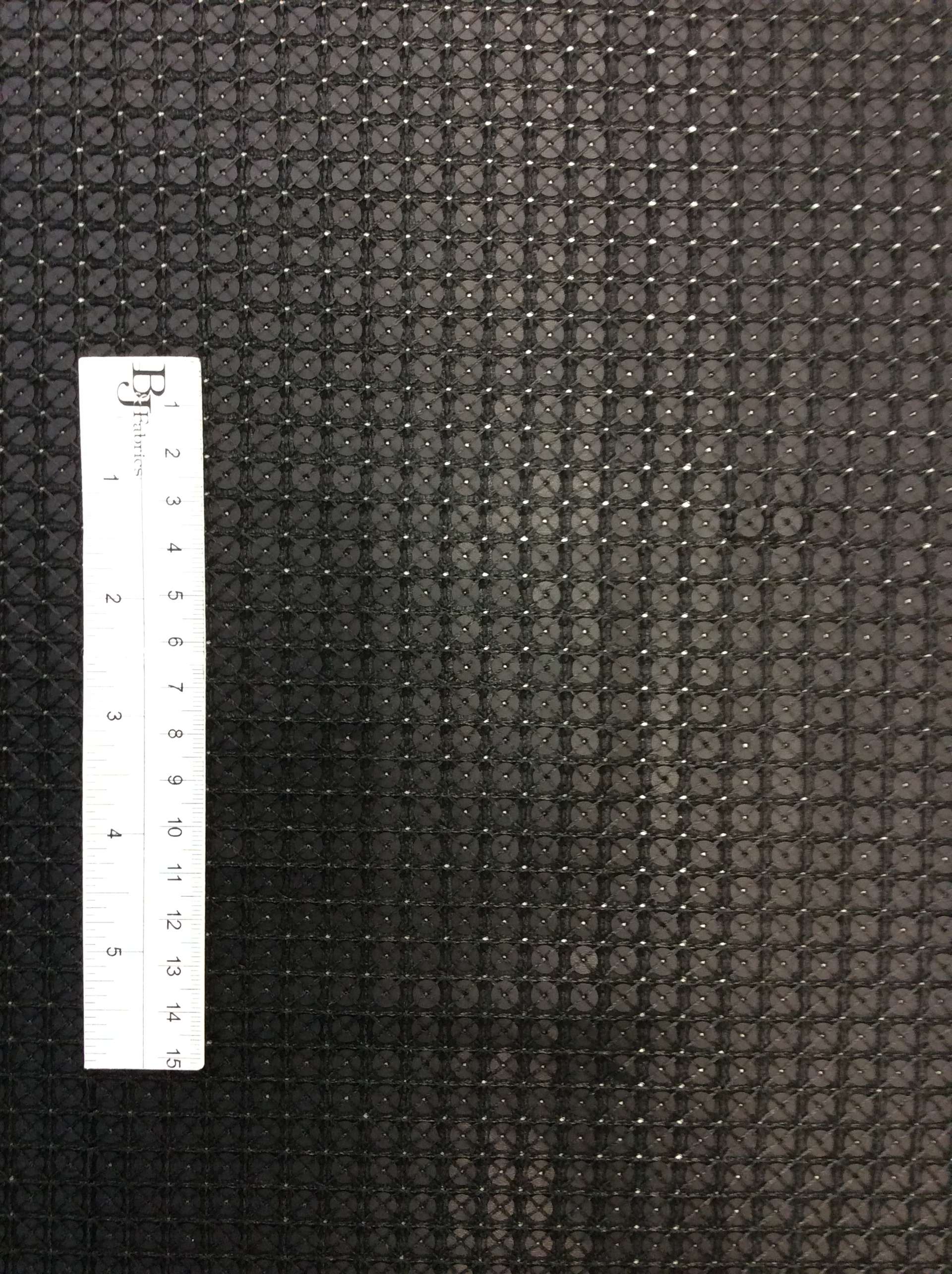 Matte Sequins on Polyester Chiffon in Black