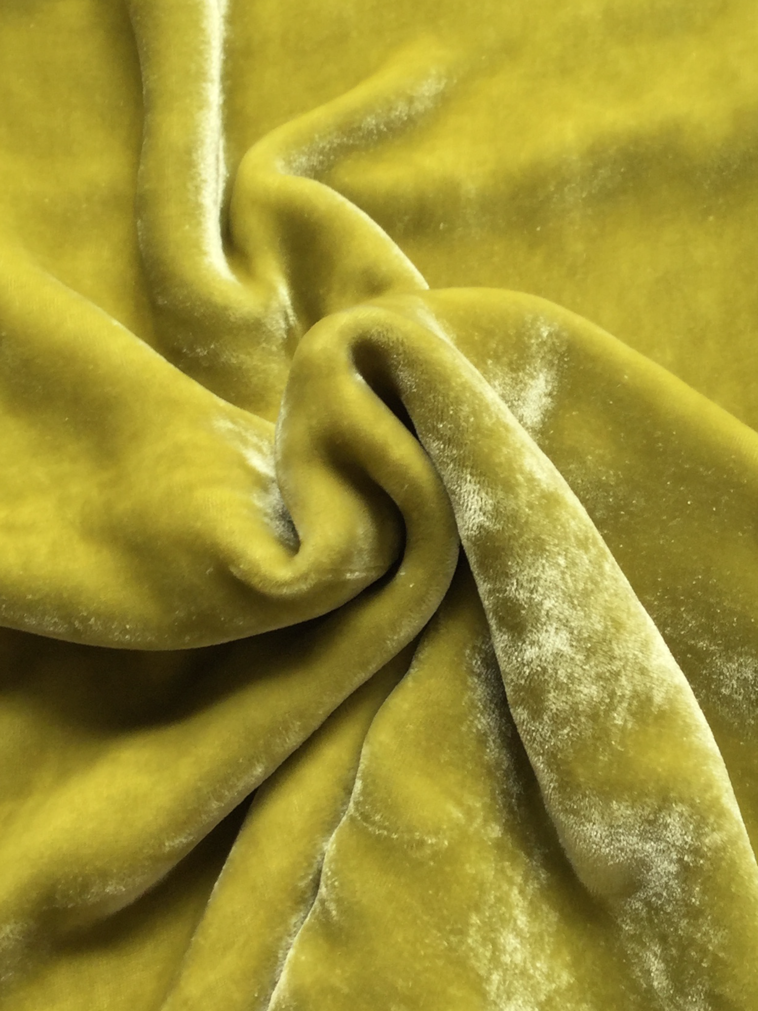 Silk and Rayon Velvet in Moss Green