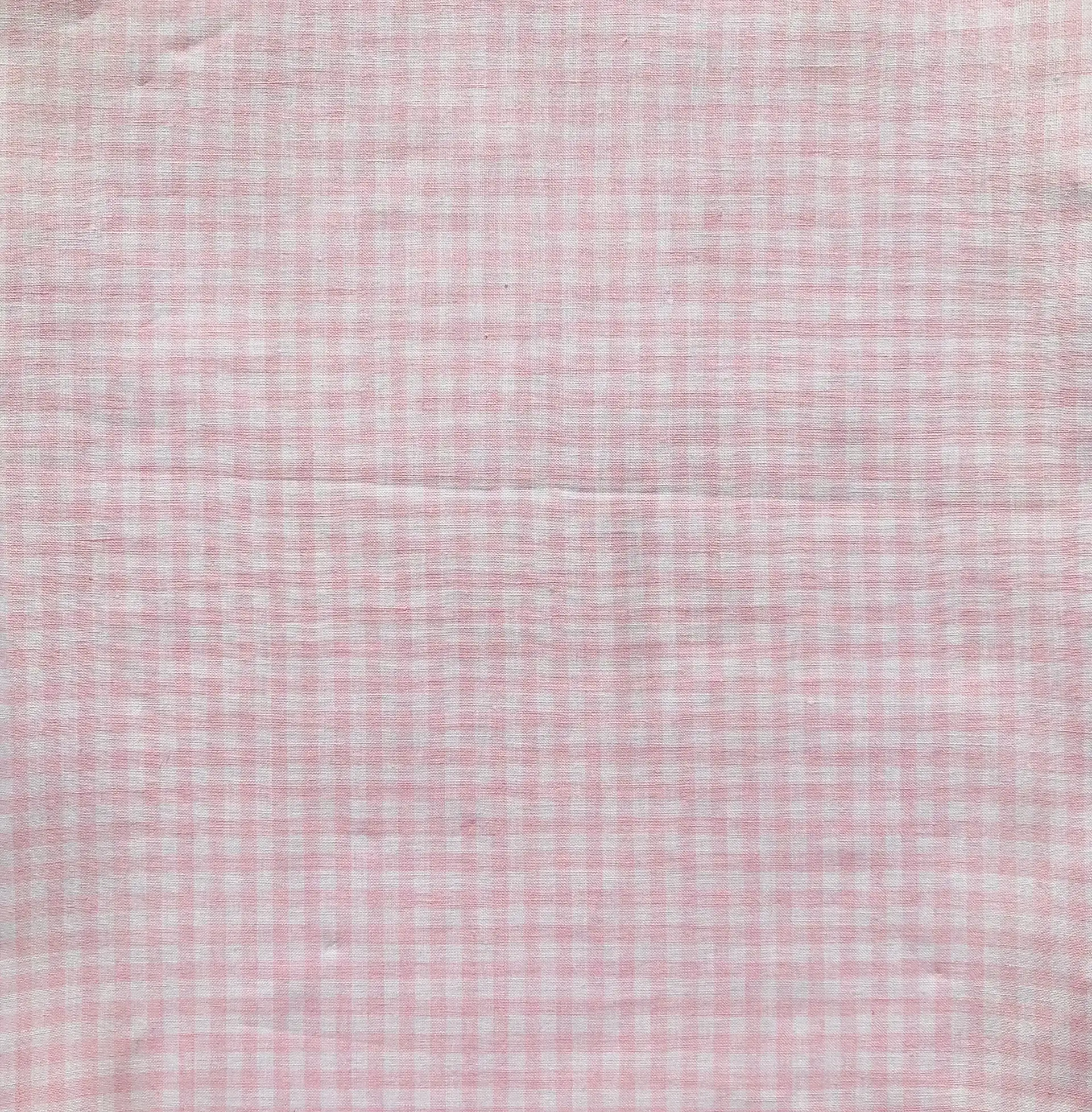 Linen Woven Gingham in Baby Pink