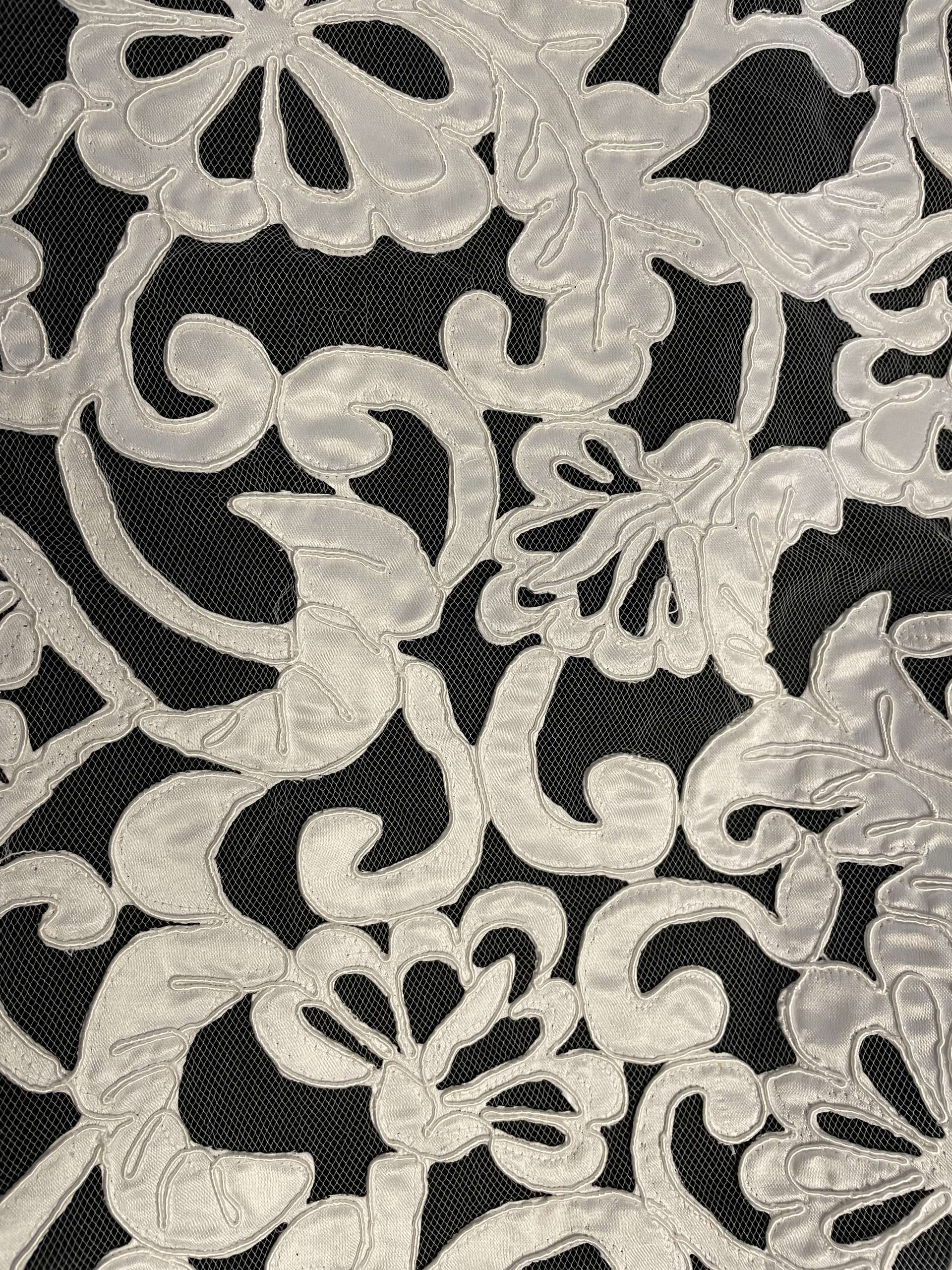 Laser Cut Corded Polyester Satin