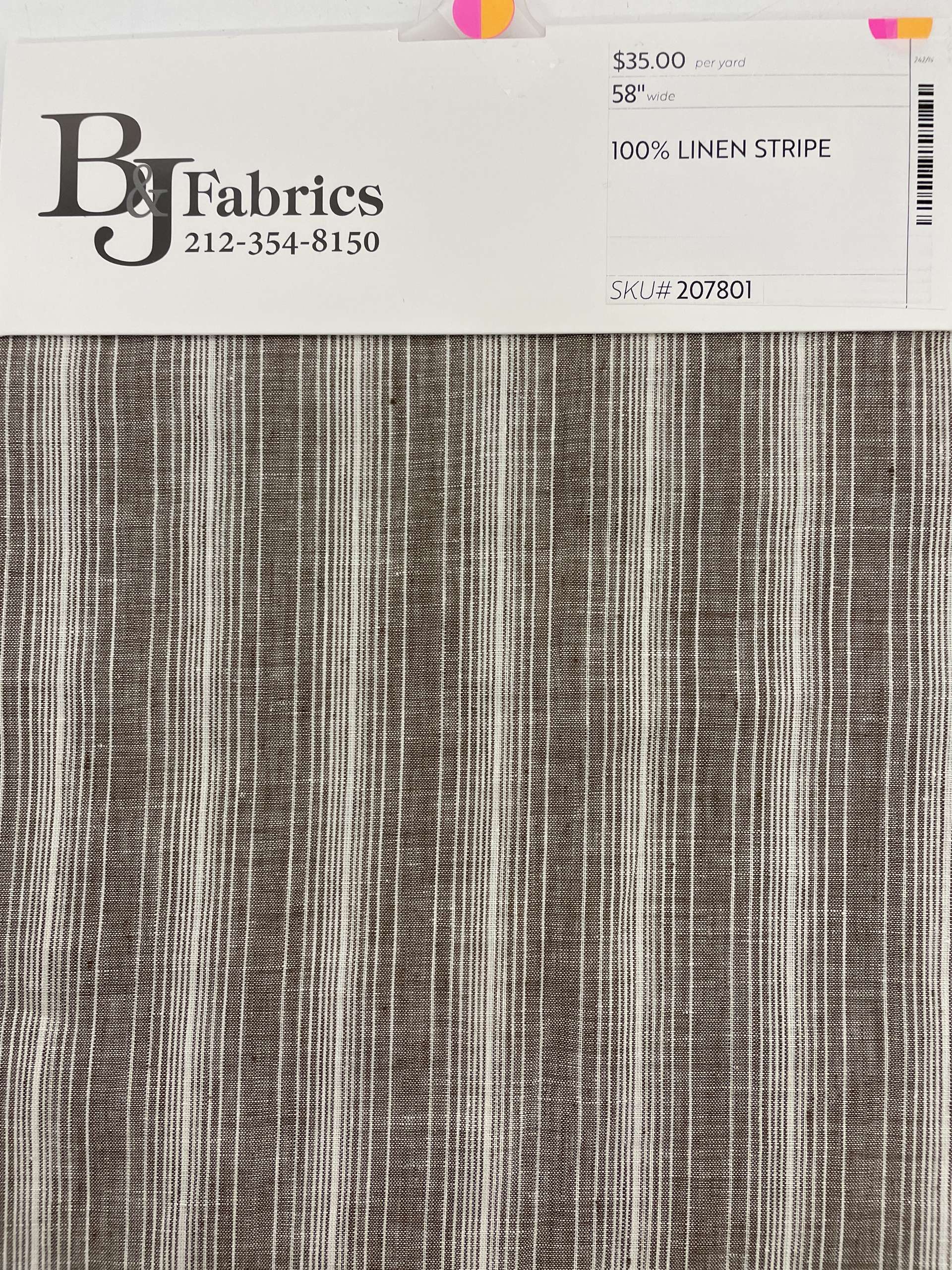 Linen Stripe in Cocoa White