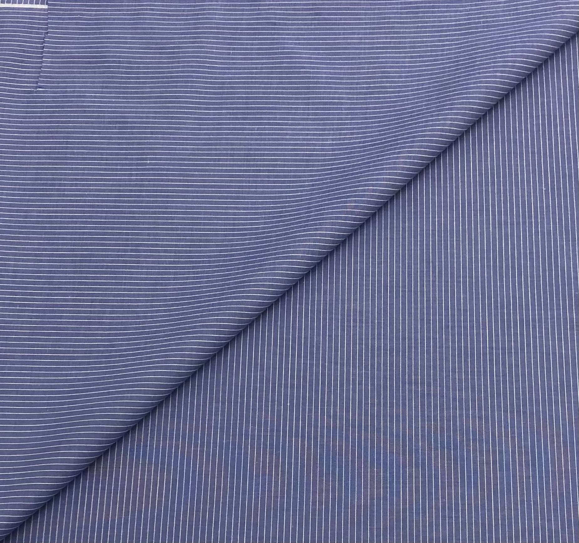 Cotton Pinstripe in Indigo