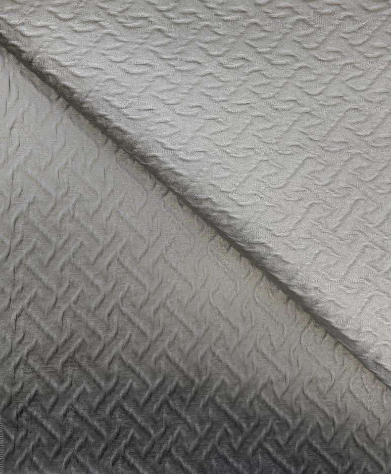 Cotton Blend Satin Brocade in Grey