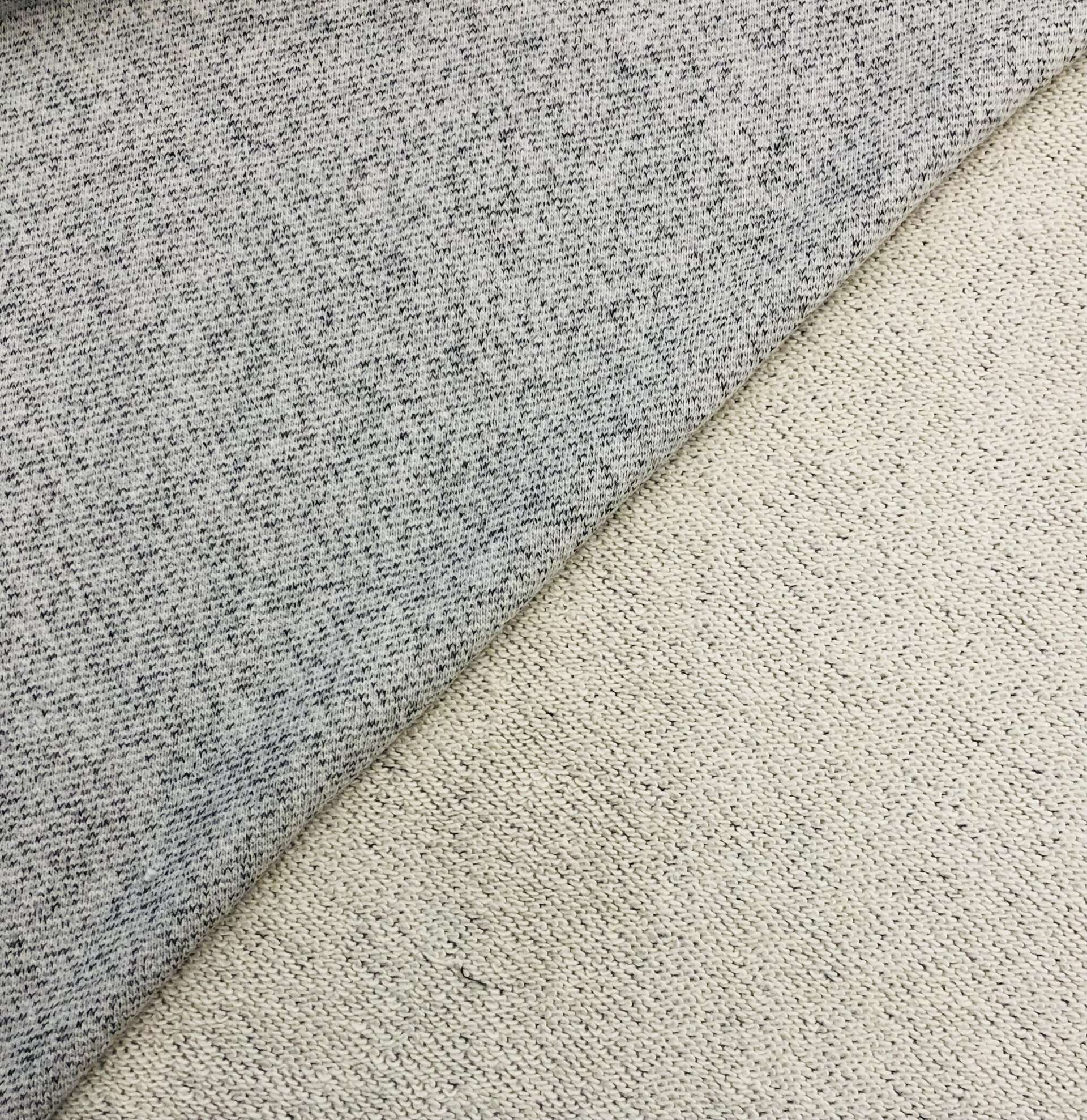 Large Loop Cotton French Terry Knit in Salt and Pepper