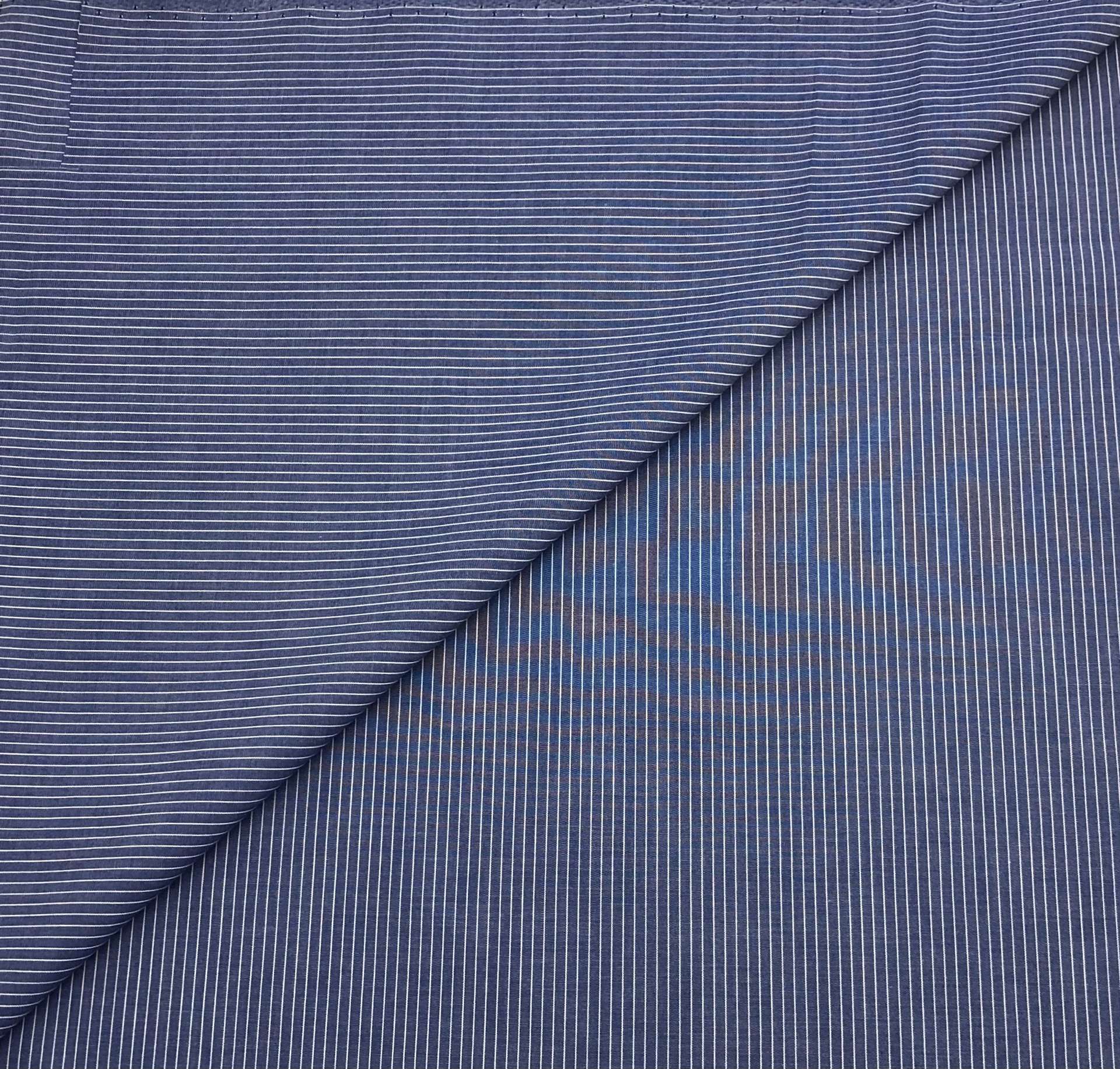 Cotton Pinstripe in Navy