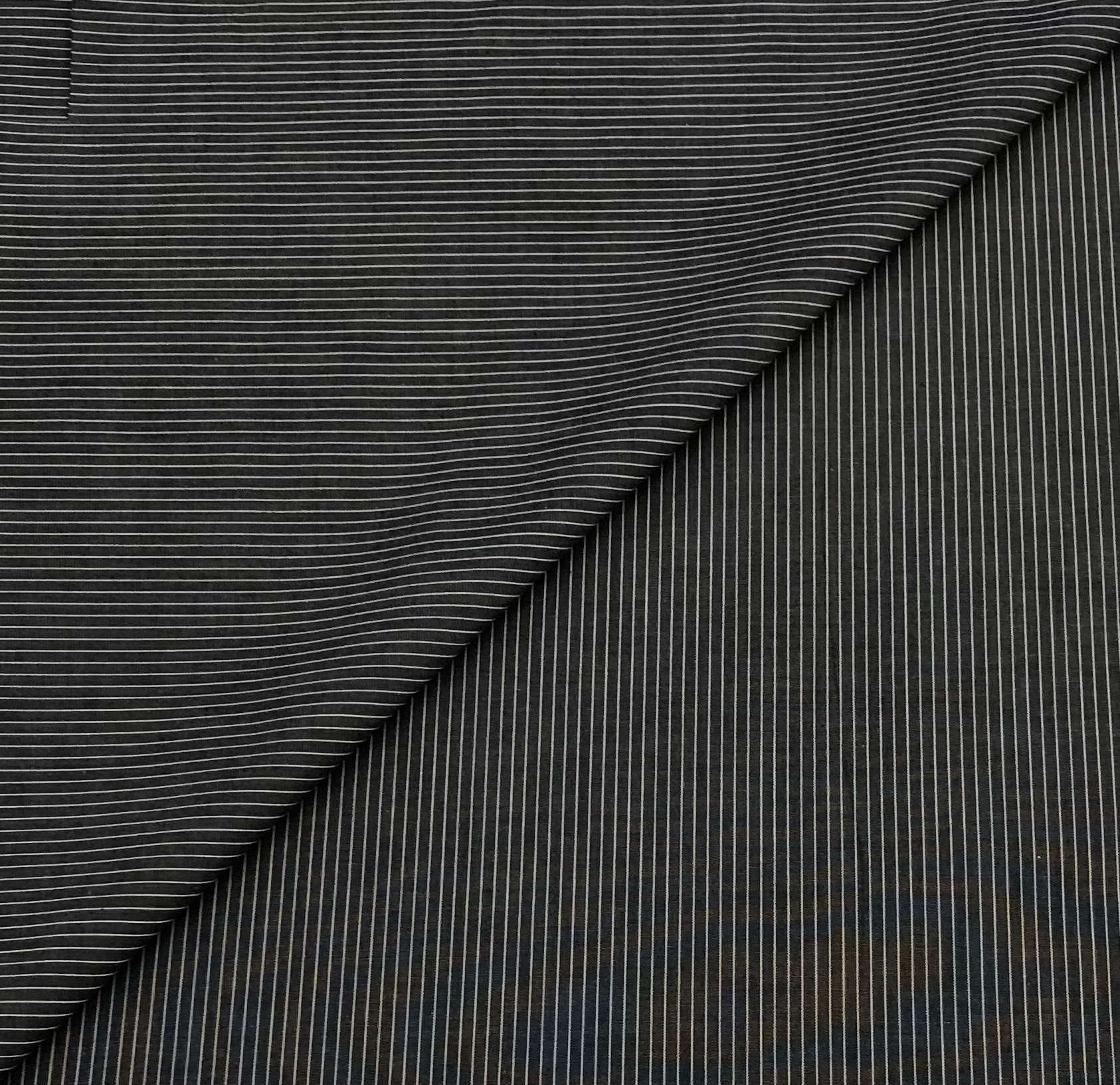 Cotton Pinstripe in Black