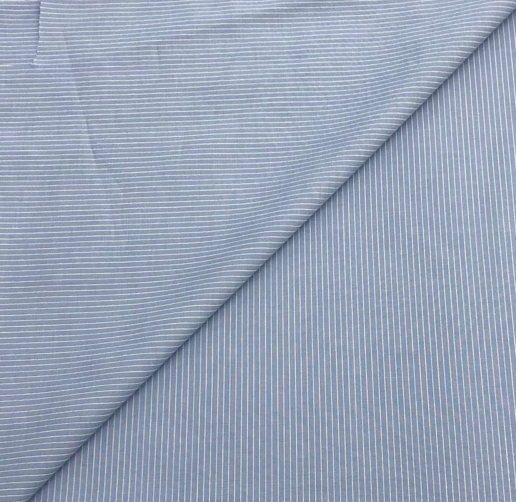 Cotton Pinstripe in Light Blue