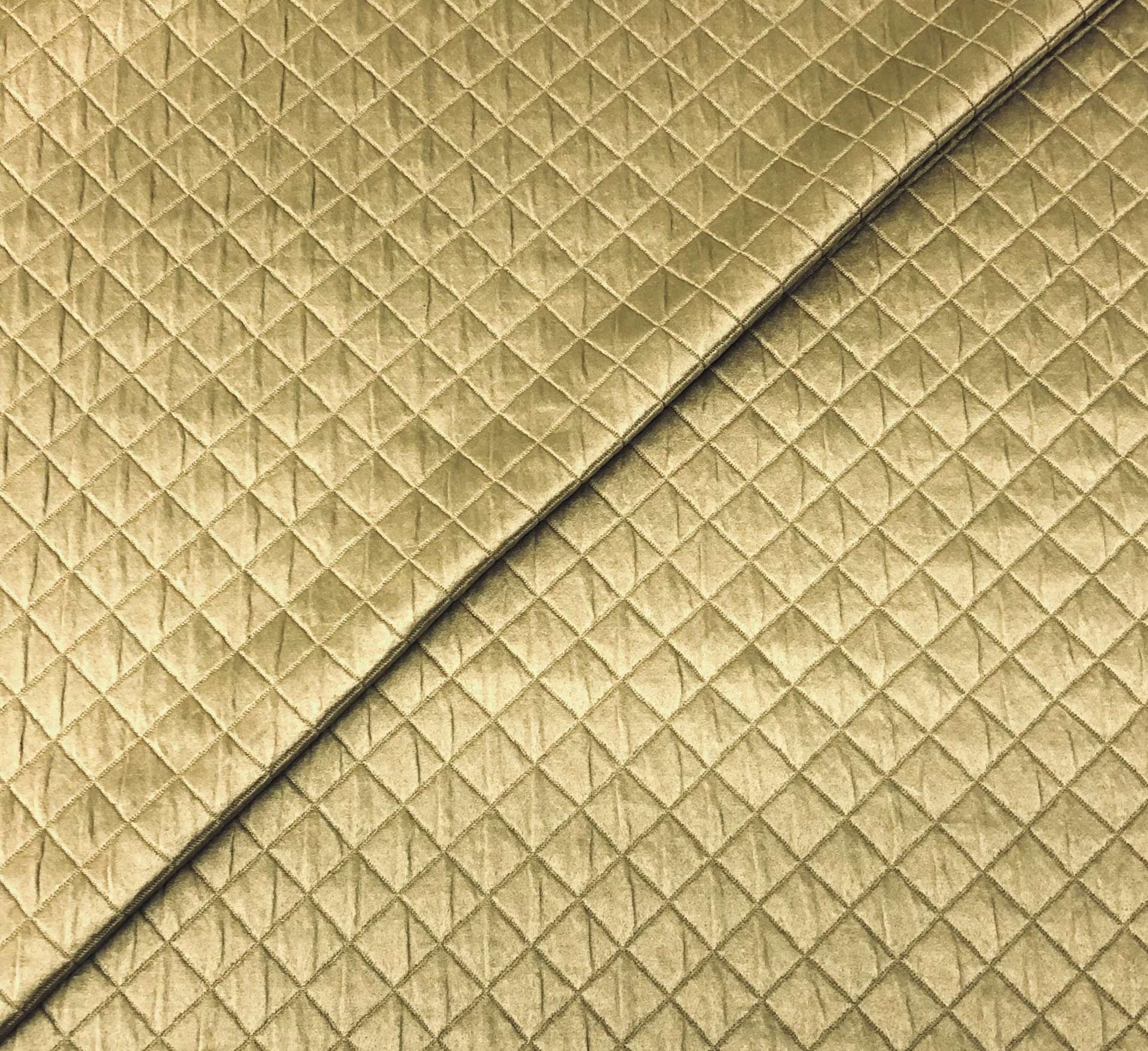 Diamond Quilted Woven Polyester in Golden