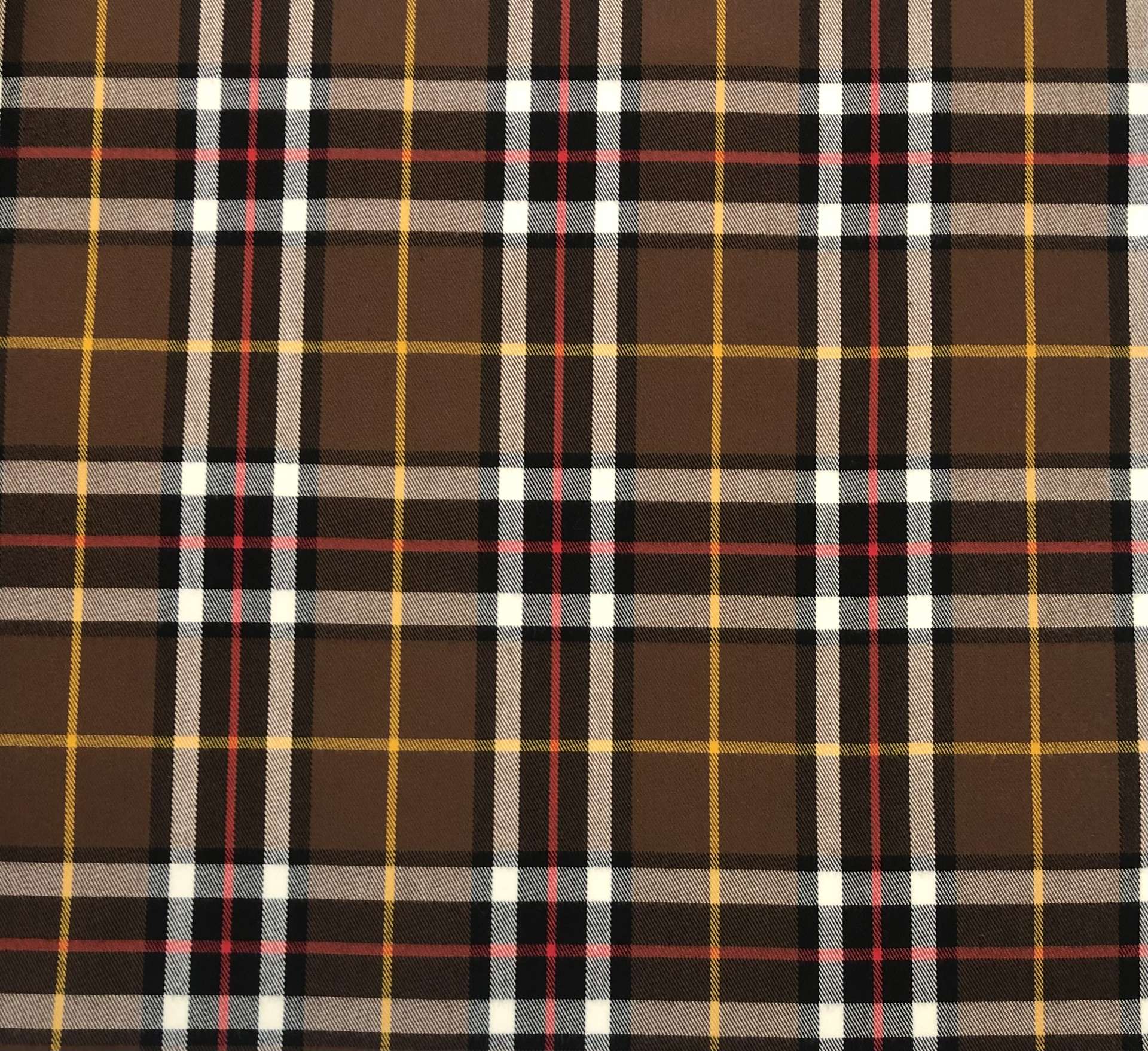 Stretch Rayon Plaid in Cigar Red