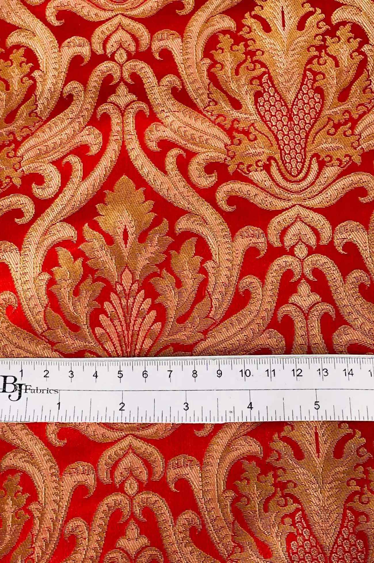 Metallic Brocade in Red and Gold