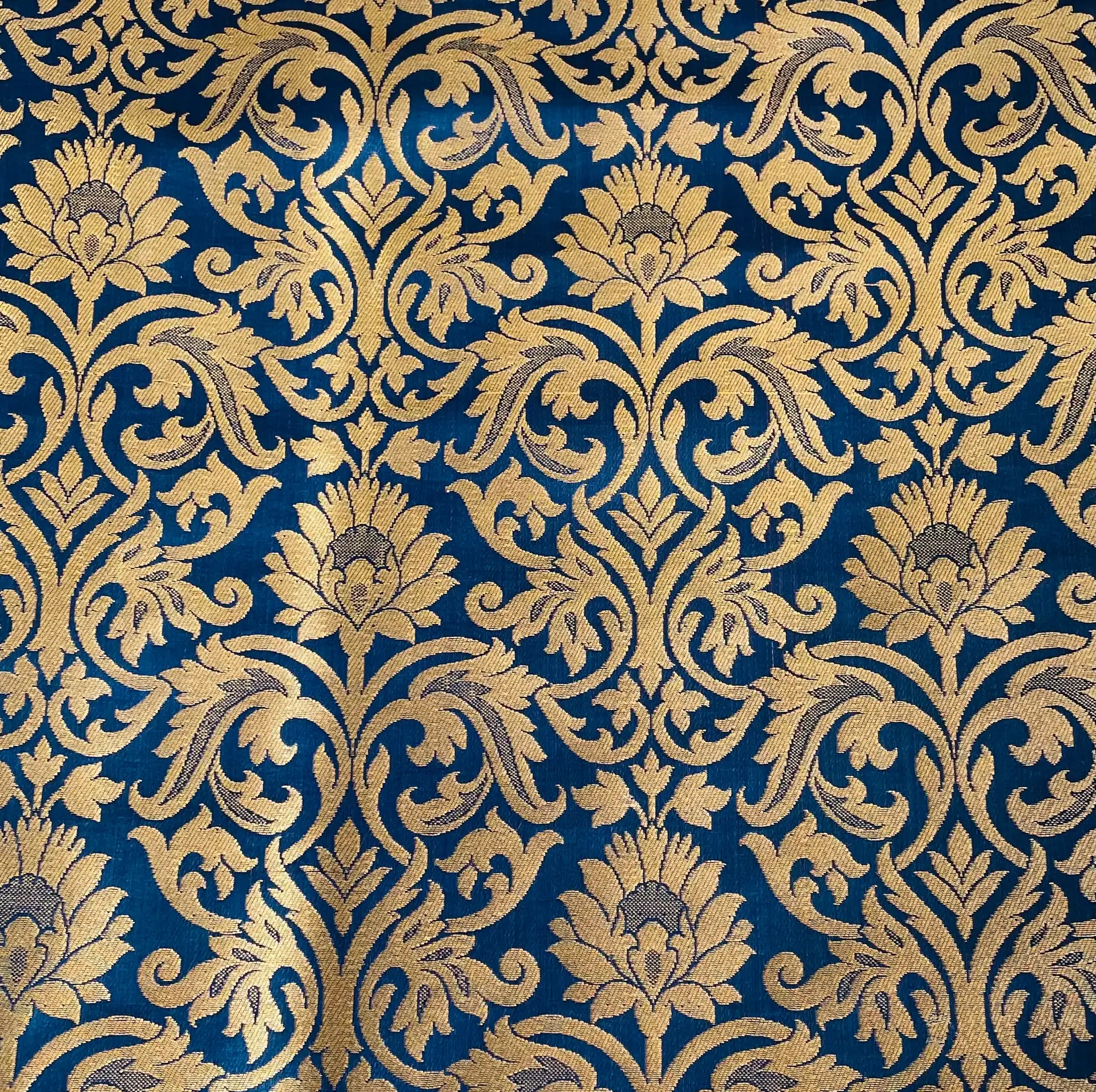 Metallic Brocade in Royal and Gold