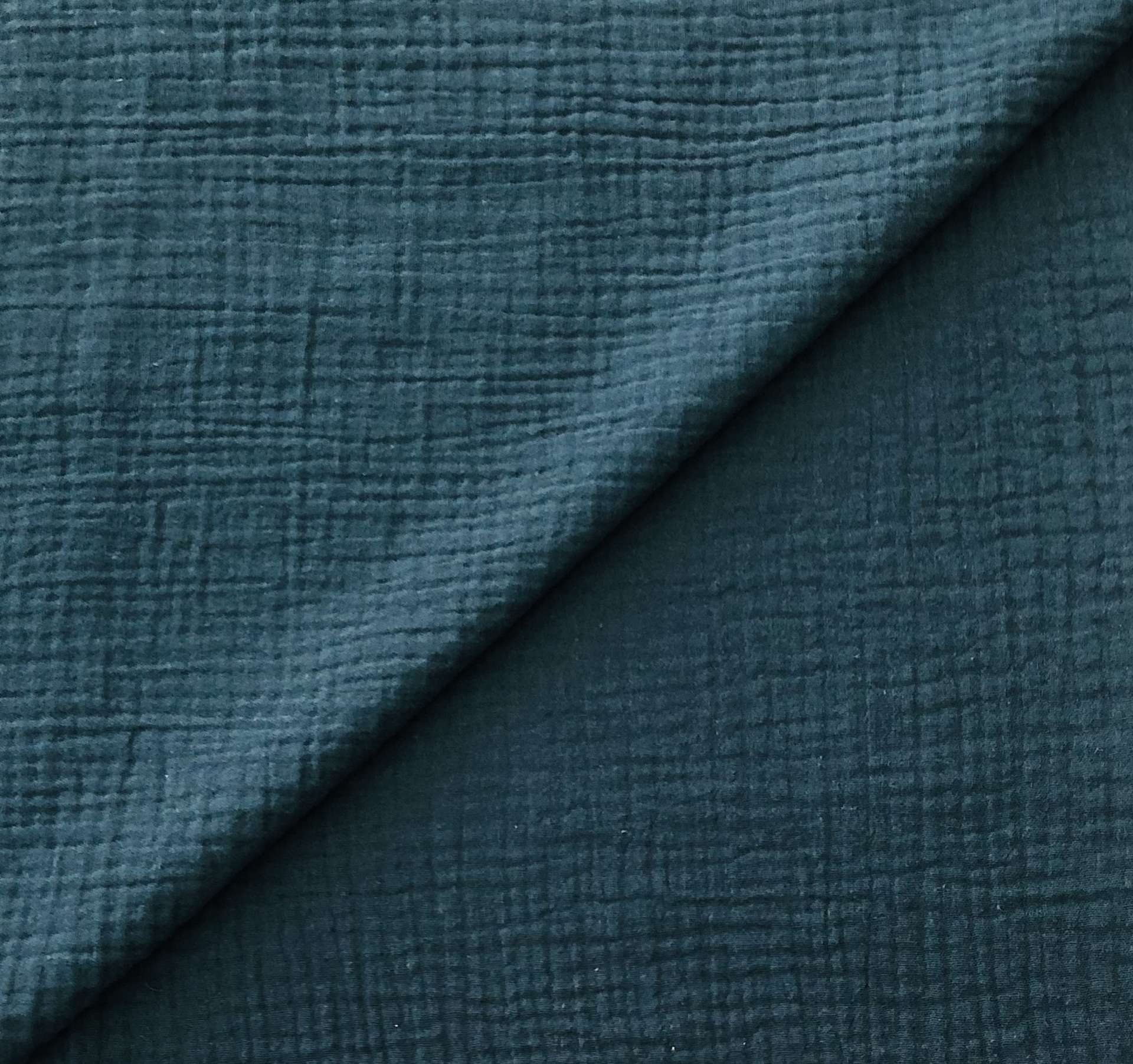 Organic Crinkle Cotton Double Gauze in Lagoon