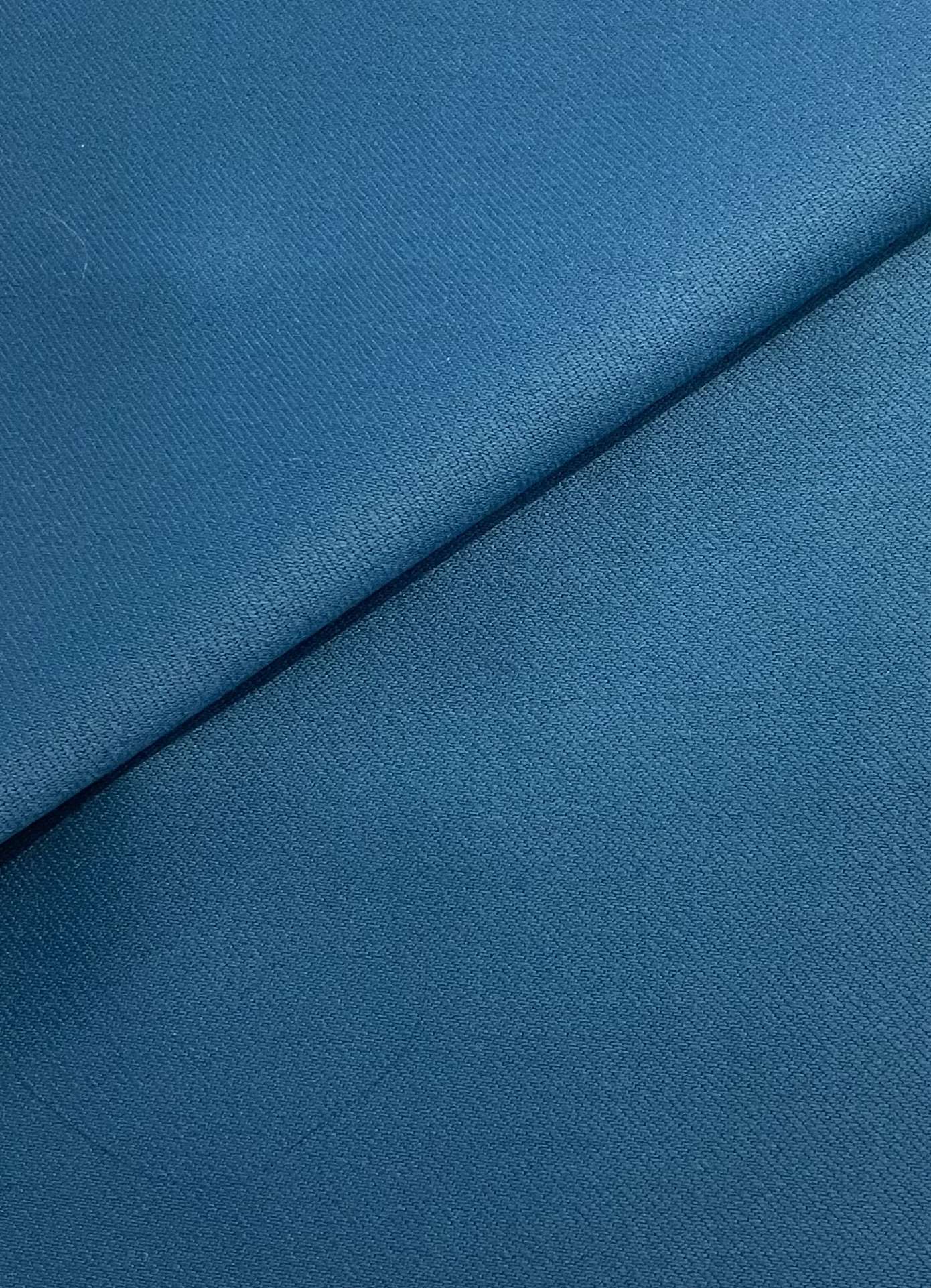Italian Wool Satin Faille in Verde Petrolio 