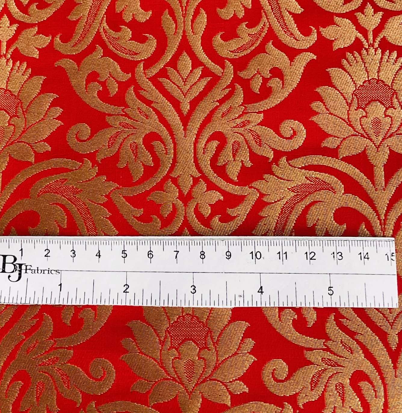 Metallic Brocade in Red and Gold Floral