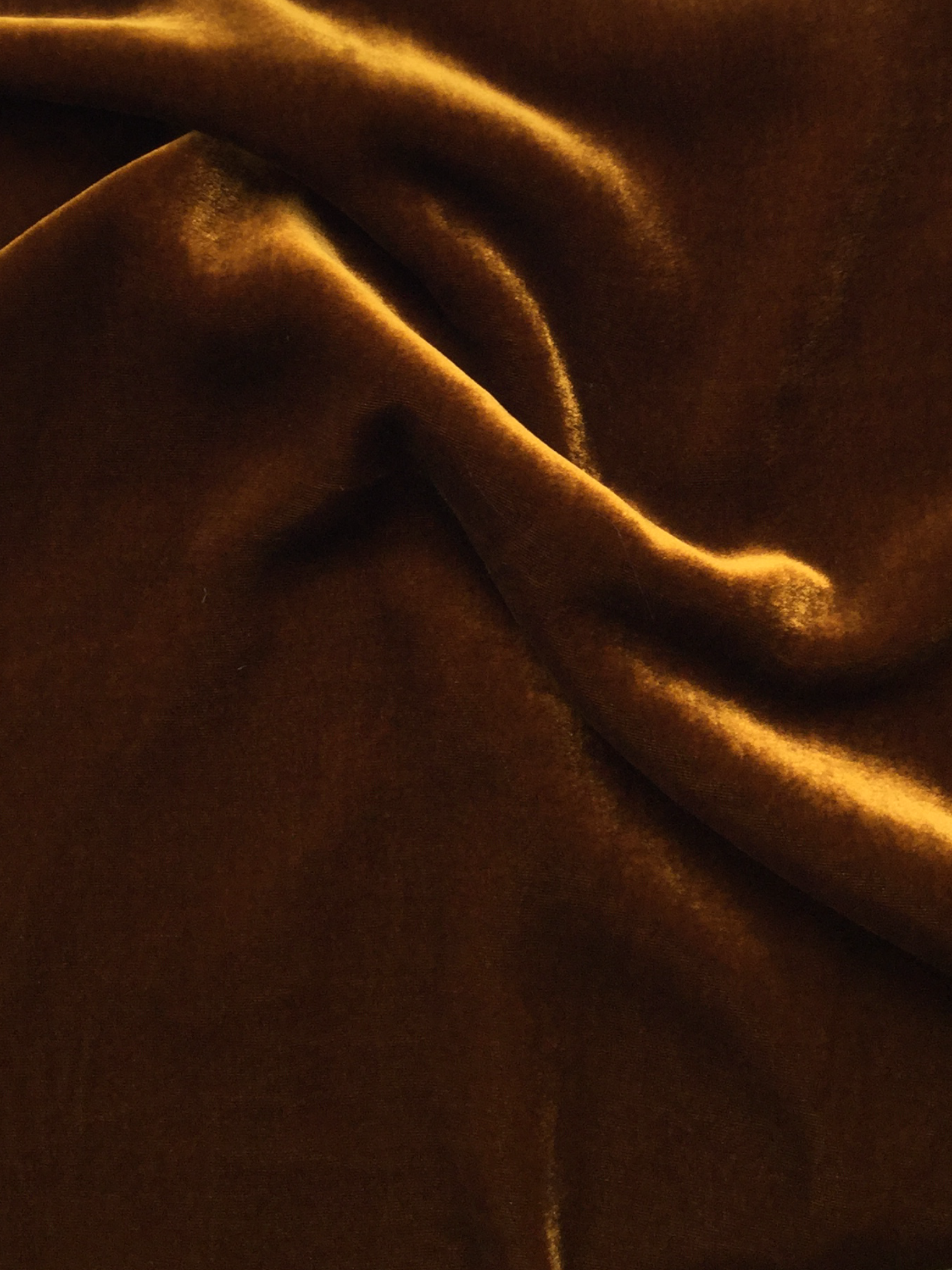 Silk Rayon Velvet in Deep Amber