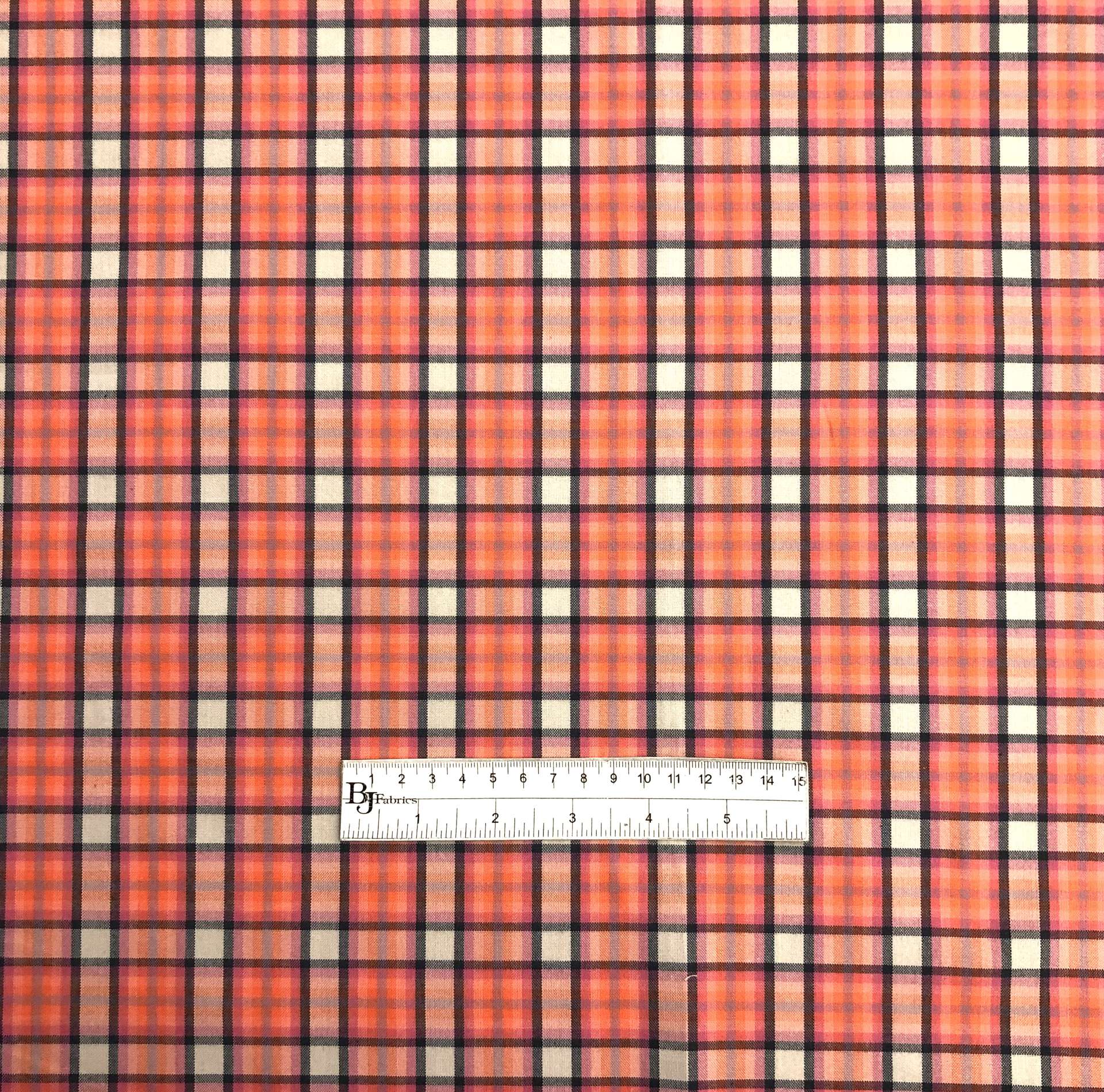 Cotton Plaid in Salmon