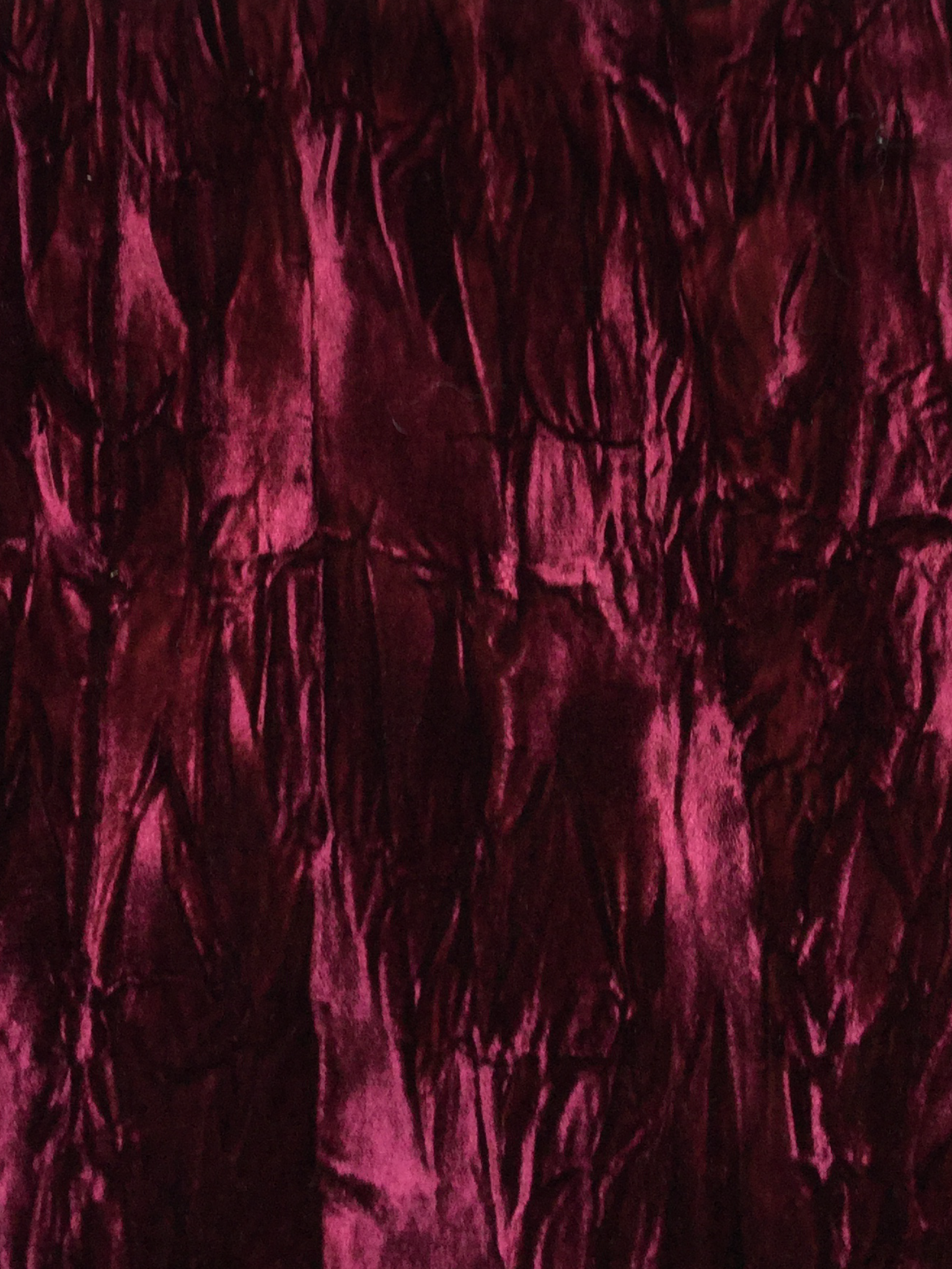 Iridescent Crushed Rayon Velvet in Burgundy/Black