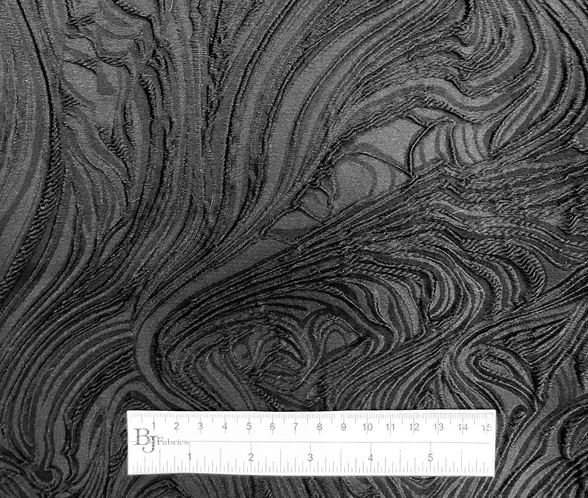 Silk and Polyester Blend Cloqué Brocade with Wave Texture